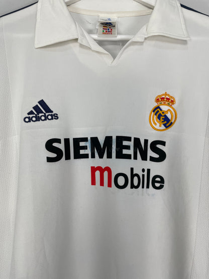2002/03 REAL MADRID PAVON #22 *PLAYER ISSUE* L/S C/L HOME SHIRT (L) ADIDAS
