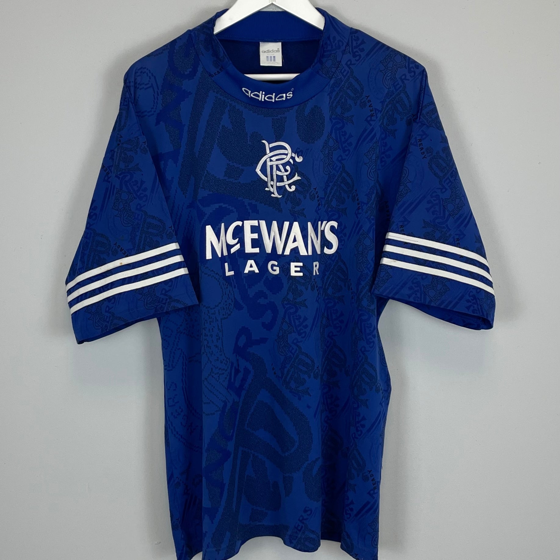 Shop 1994/96 RANGERS HOME SHIRT (L) ADIDAS, classic football shirts, vintage football shirts & retro soccer jerseys at Cult Kits