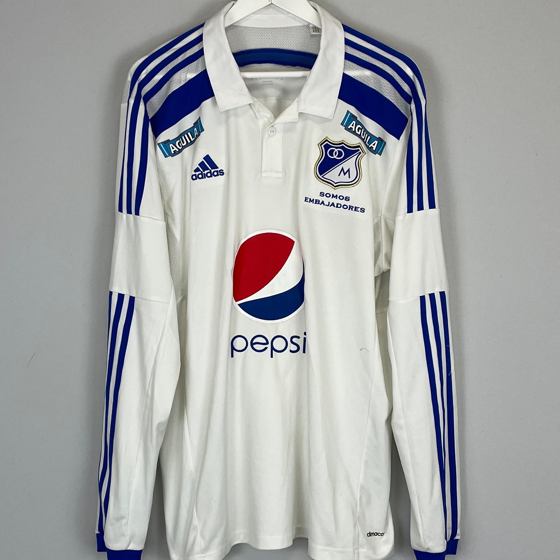 Shop 2014/15 MILLONARIOS L/S AWAY SHIRT (XL) ADIDAS, classic football shirts, vintage football shirts & retro soccer jerseys at Cult Kits