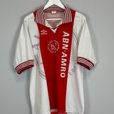 Shop 1996/97 AJAX HOME SHIRT (XL) UMBRO, classic football shirts, vintage football shirts & retro soccer jerseys at Cult Kits