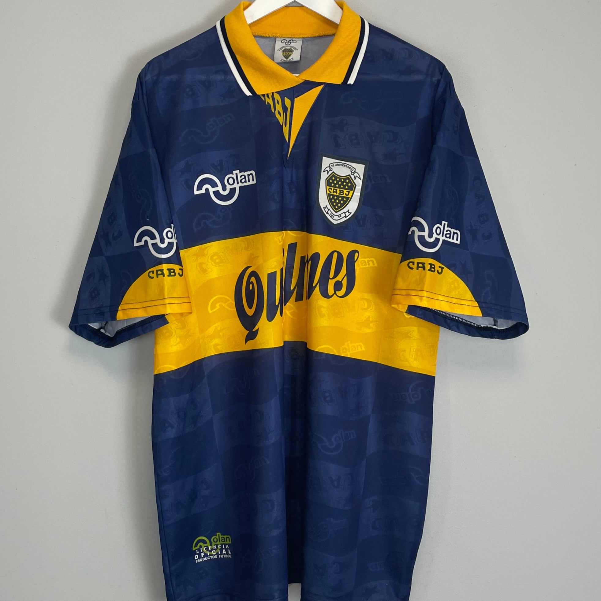 Shop 1995/97 BOCA JUNIORS HOME SHIRT (XL) OLAN, classic football shirts, vintage football shirts & retro soccer jerseys at Cult Kits