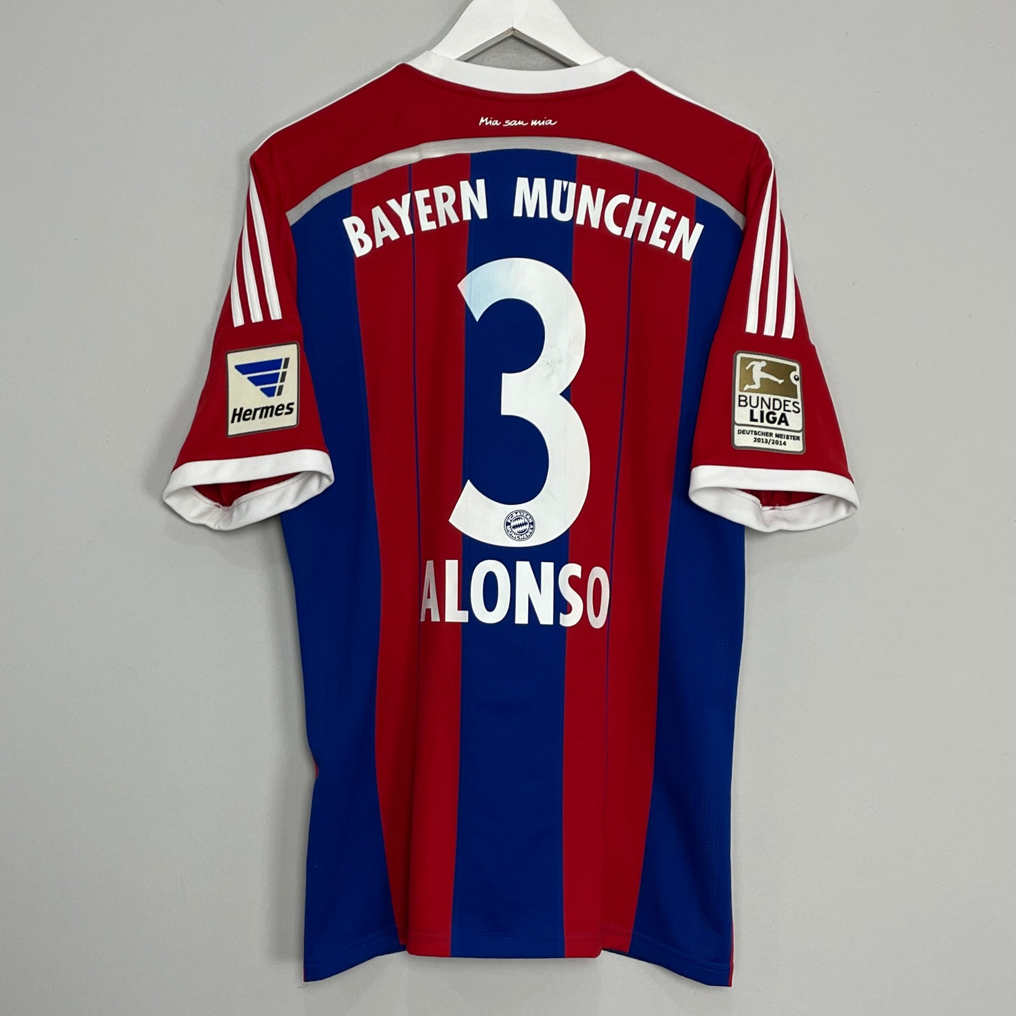 Shop 2014/15 BAYERN MUNICH ALONSO #3 HOME SHIRT (L) ADIDAS, classic football shirts, vintage football shirts & retro soccer jerseys at Cult Kits