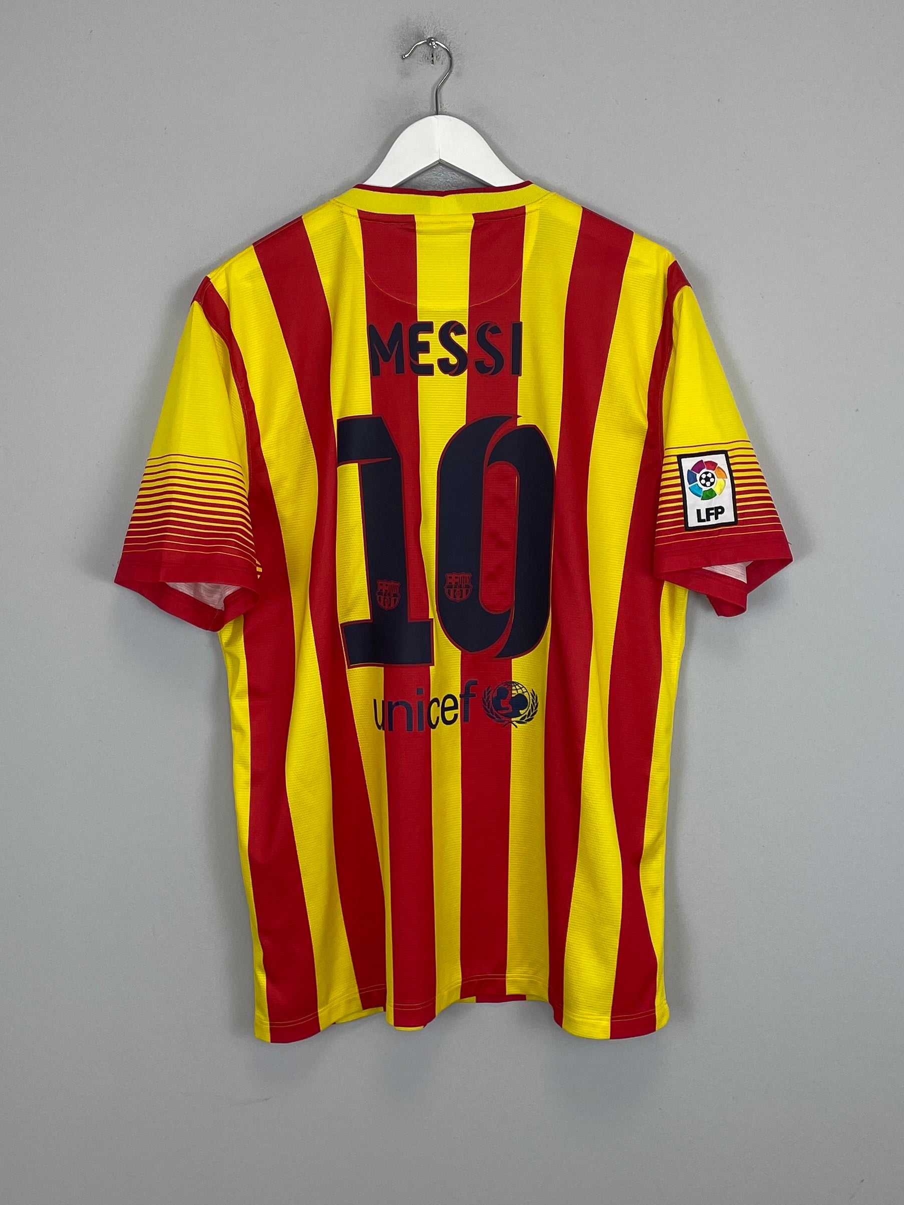 Shop 2013/14 BARCELONA MESSI #10 AWAY SHIRT (L) NIKE, classic football shirts, vintage football shirts & retro soccer jerseys at Cult Kits