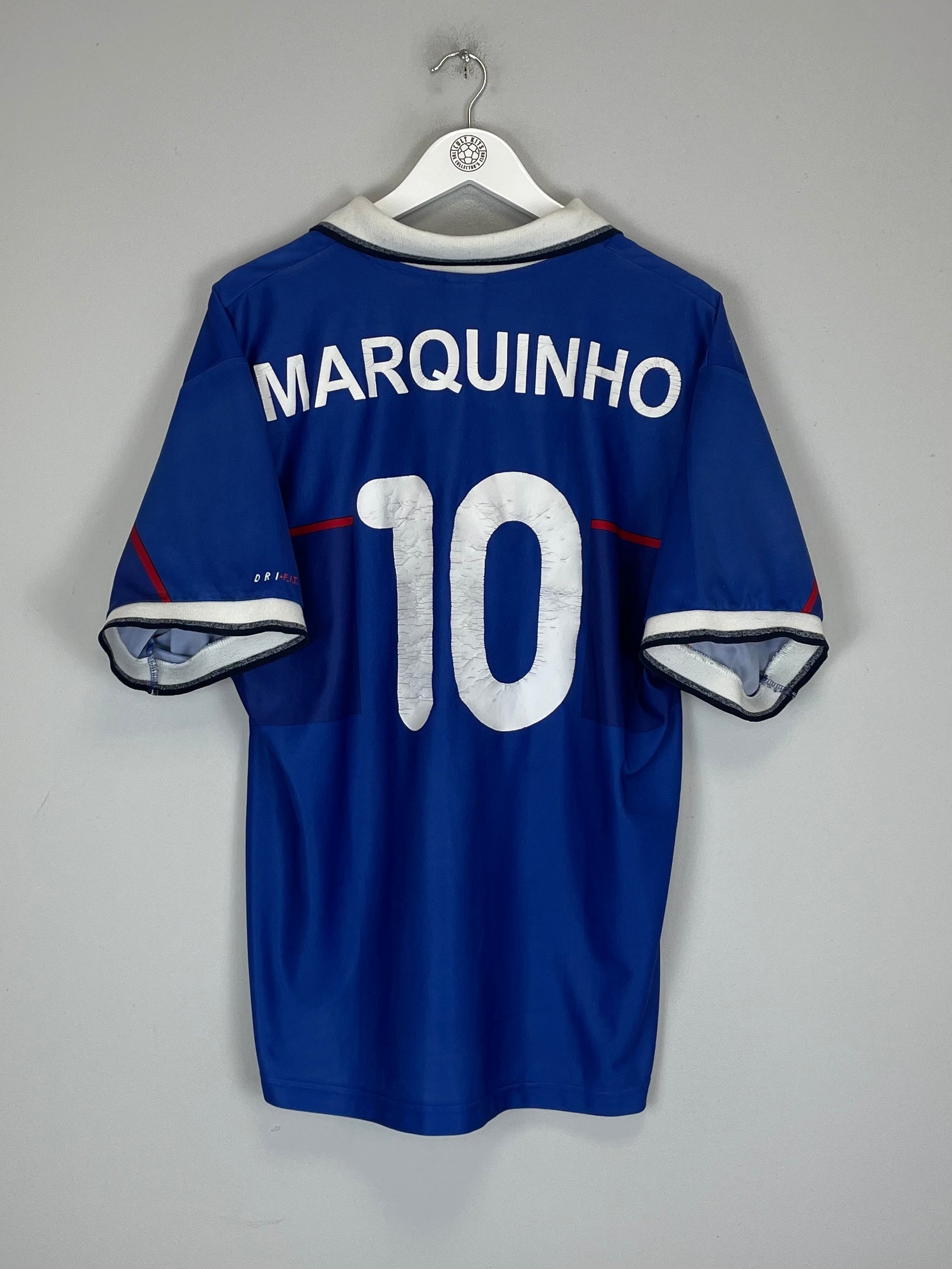 Shop 1997/99 RANGERS MARQUINHO #10 HOME SHIRT (XL) NIKE, classic football shirts, vintage football shirts & retro soccer jerseys at Cult Kits