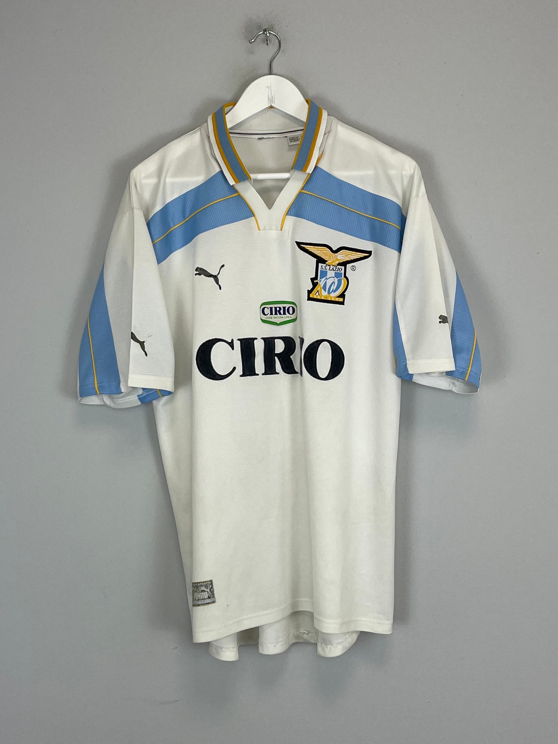 Shop 1999/00 LAZIO CENTENARY AWAY SHIRT (XL) PUMA, classic football shirts, vintage football shirts & retro soccer jerseys at Cult Kits