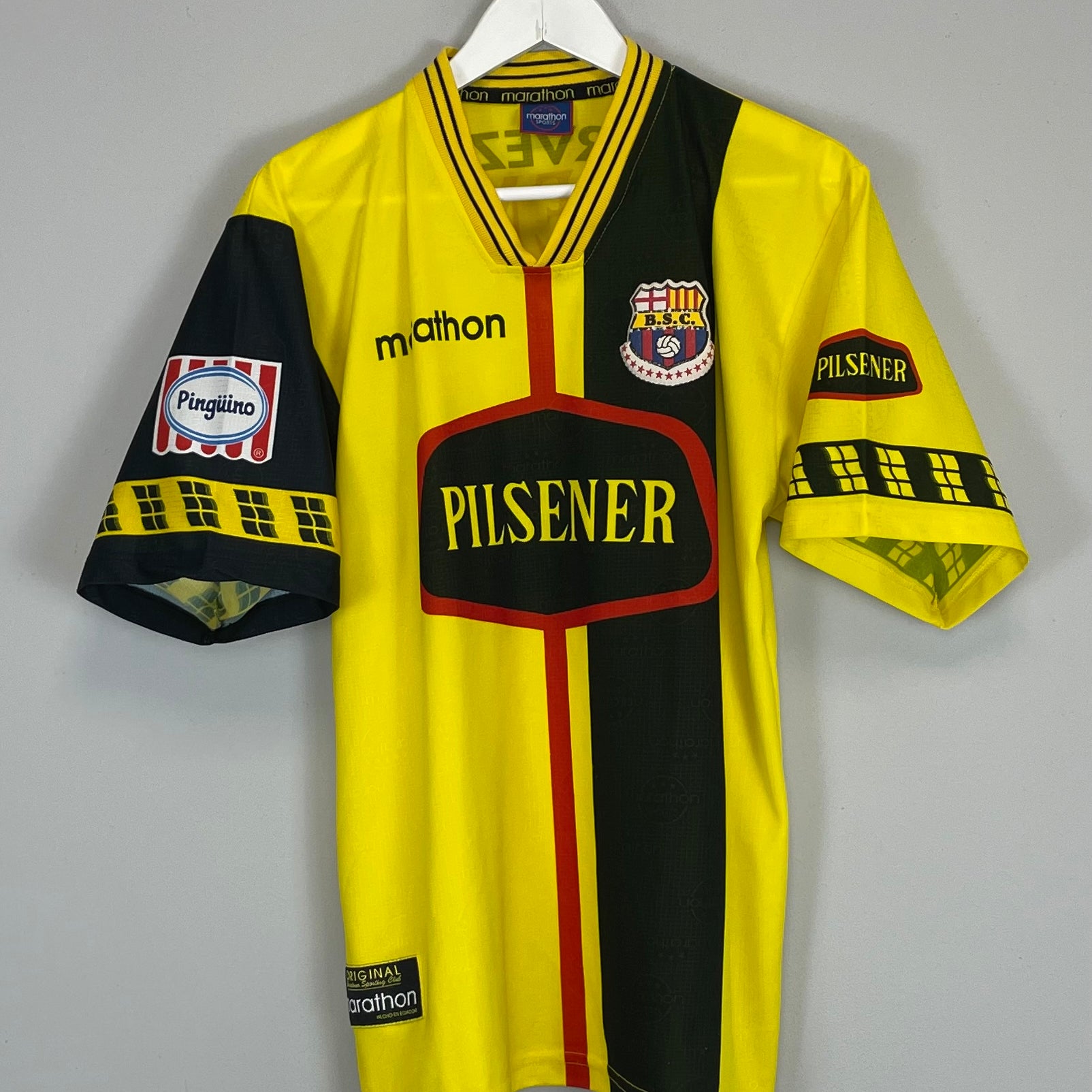 Shop 1999/00 SC BARCELONA HOME SHIRT (M) MARATHON, classic football shirts, vintage football shirts & retro soccer jerseys at Cult Kits