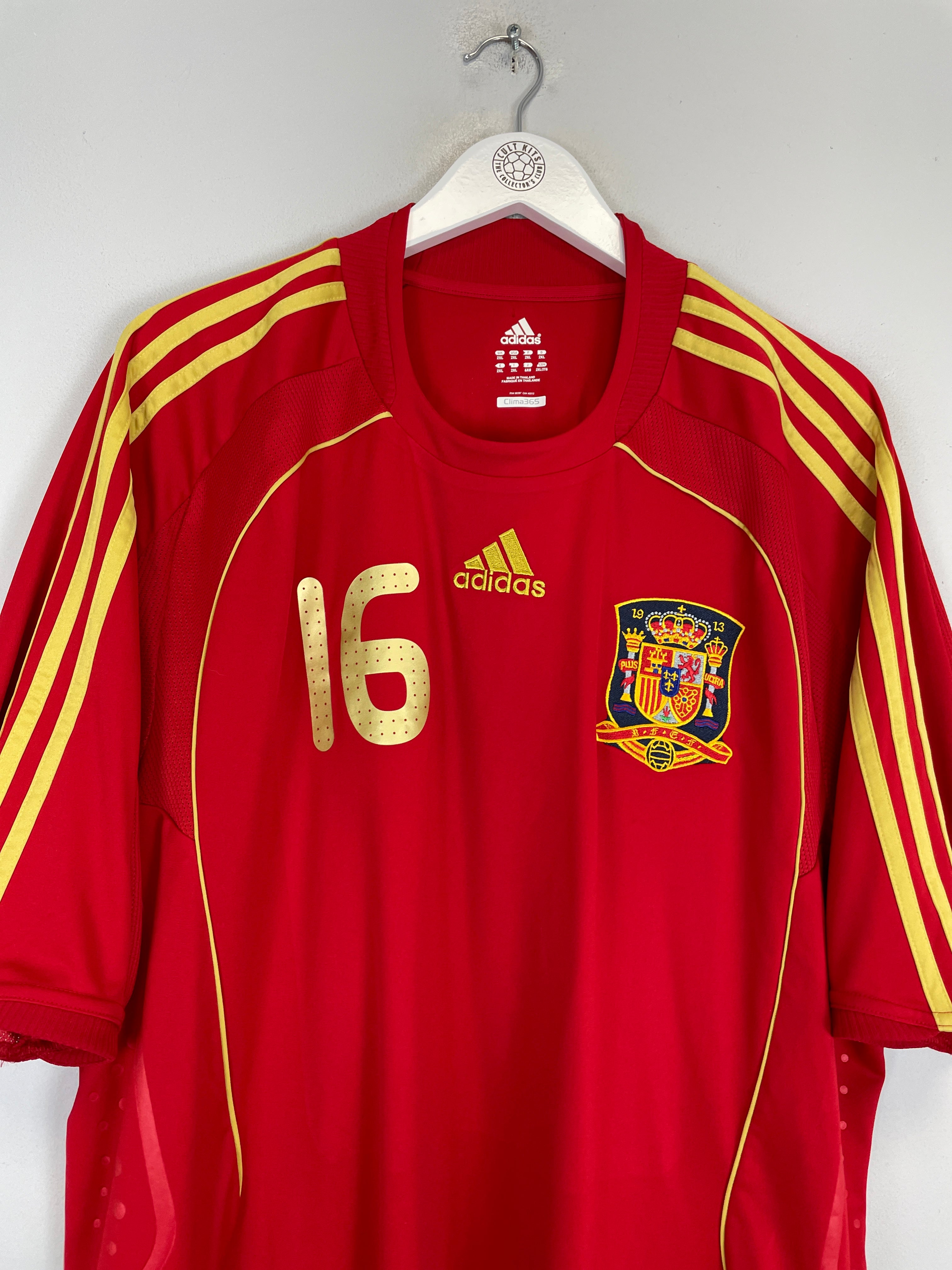 Shop 2008/10 SPAIN LLORENTE #16 HOME SHIRT (XXL) ADIDAS, classic football shirts, vintage football shirts & retro soccer jerseys at Cult Kits