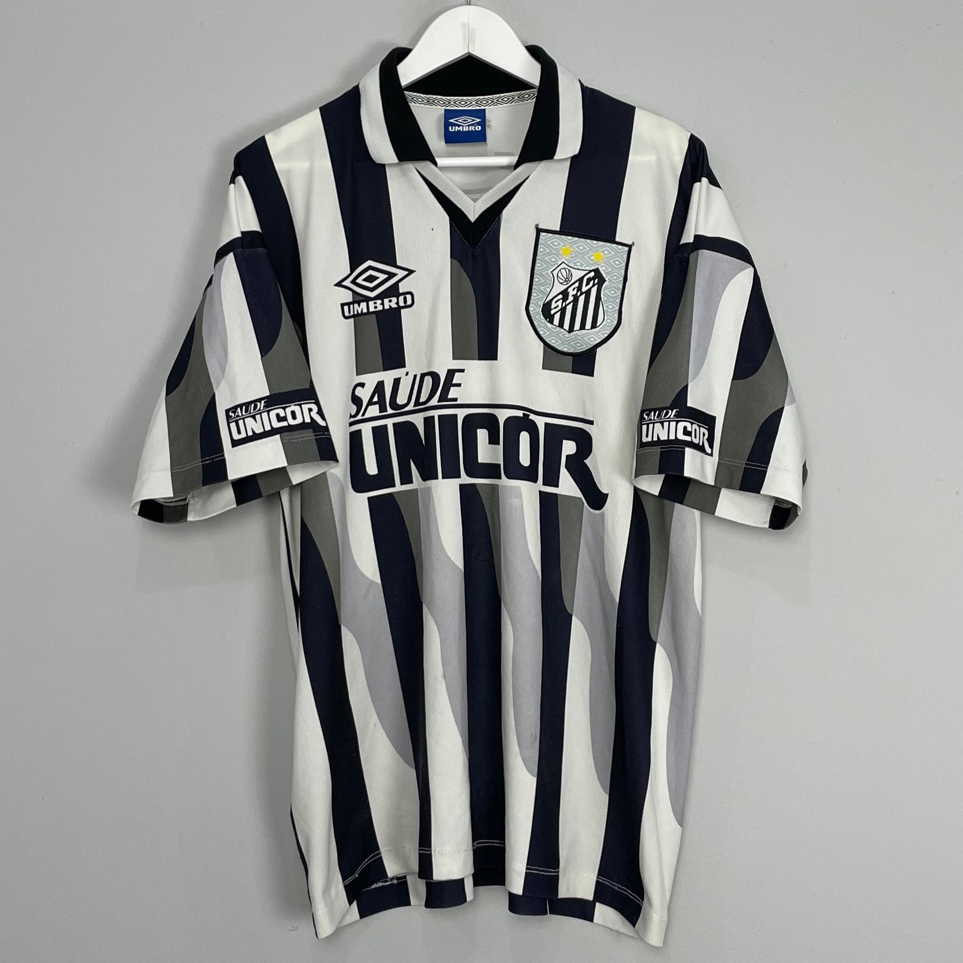 Shop 1998 SANTOS AWAY SHIRT (L) UMBRO, classic football shirts, vintage football shirts & retro soccer jerseys at Cult Kits
