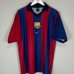 Shop 2000/01 BARCELONA HOME SHIRT (M) NIKE BASIC, classic football shirts, vintage football shirts & retro soccer jerseys at Cult Kits
