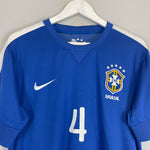 Shop 2013/14 BRAZIL LUIZ #4 AWAY SHIRT (M) NIKE, classic football shirts, vintage football shirts & retro soccer jerseys at Cult Kits