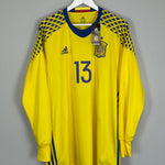 Shop 2016/17 SPAIN DE GEA #13 *PLAYER ISSUE* BNWT GK SHIRT (XL) ADIDAS, classic football shirts, vintage football shirts & retro soccer jerseys at Cult Kits