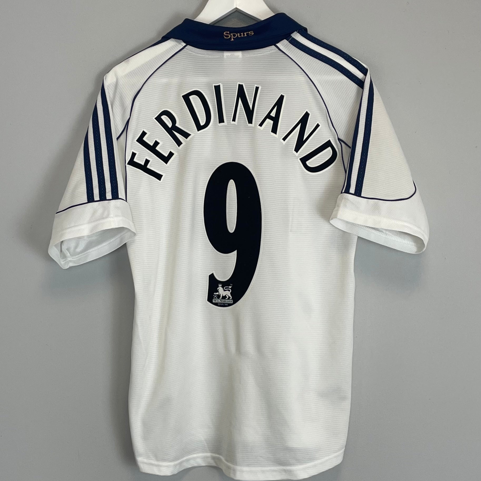 Shop 1999/01 TOTTENHAM FERDINAND #9 HOME SHIRT (S) ADIDAS, classic football shirts, vintage football shirts & retro soccer jerseys at Cult Kits