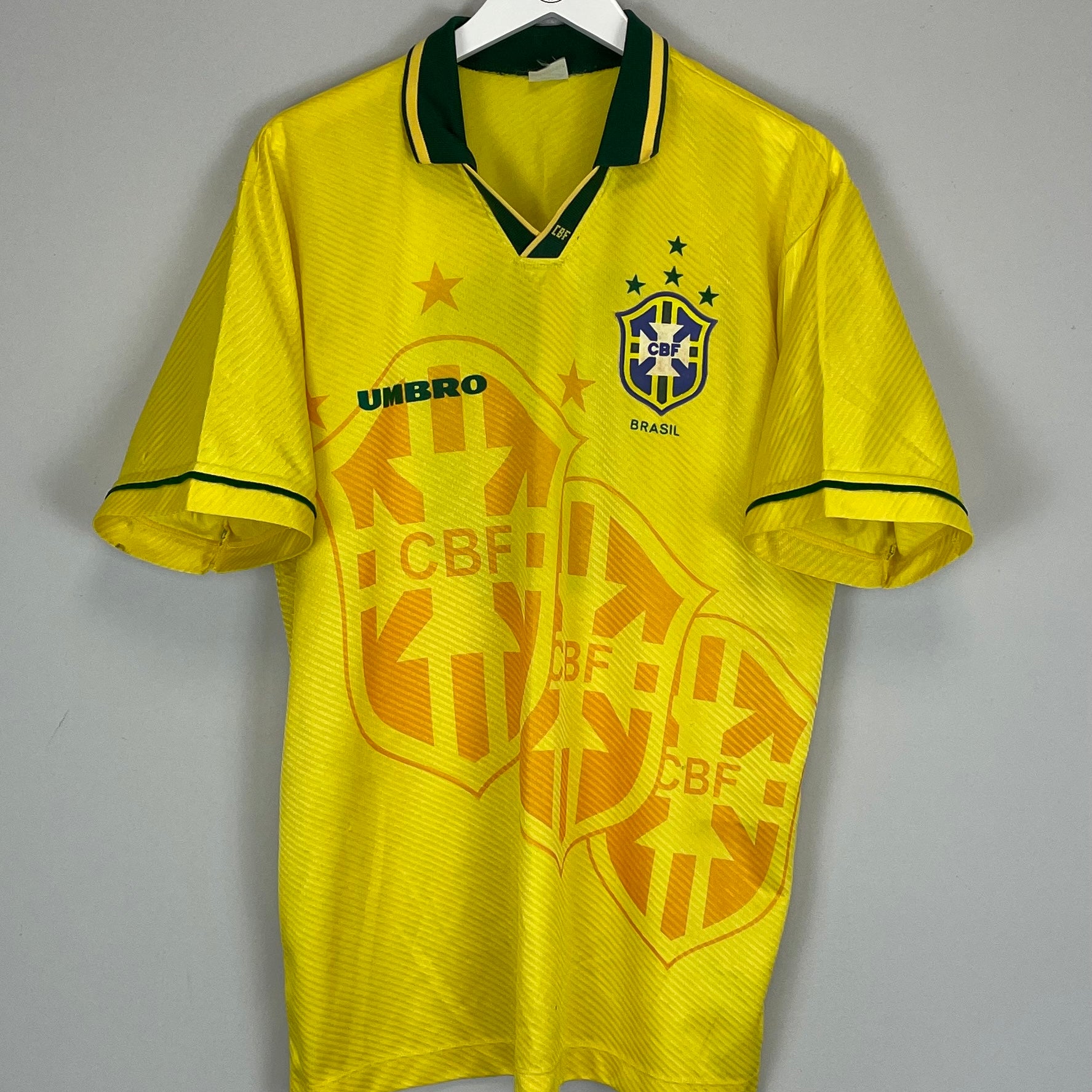 Shop 1994/95 BRAZIL #10 HOME SHIRT (XL) UMBRO, classic football shirts, vintage football shirts & retro soccer jerseys at Cult Kits