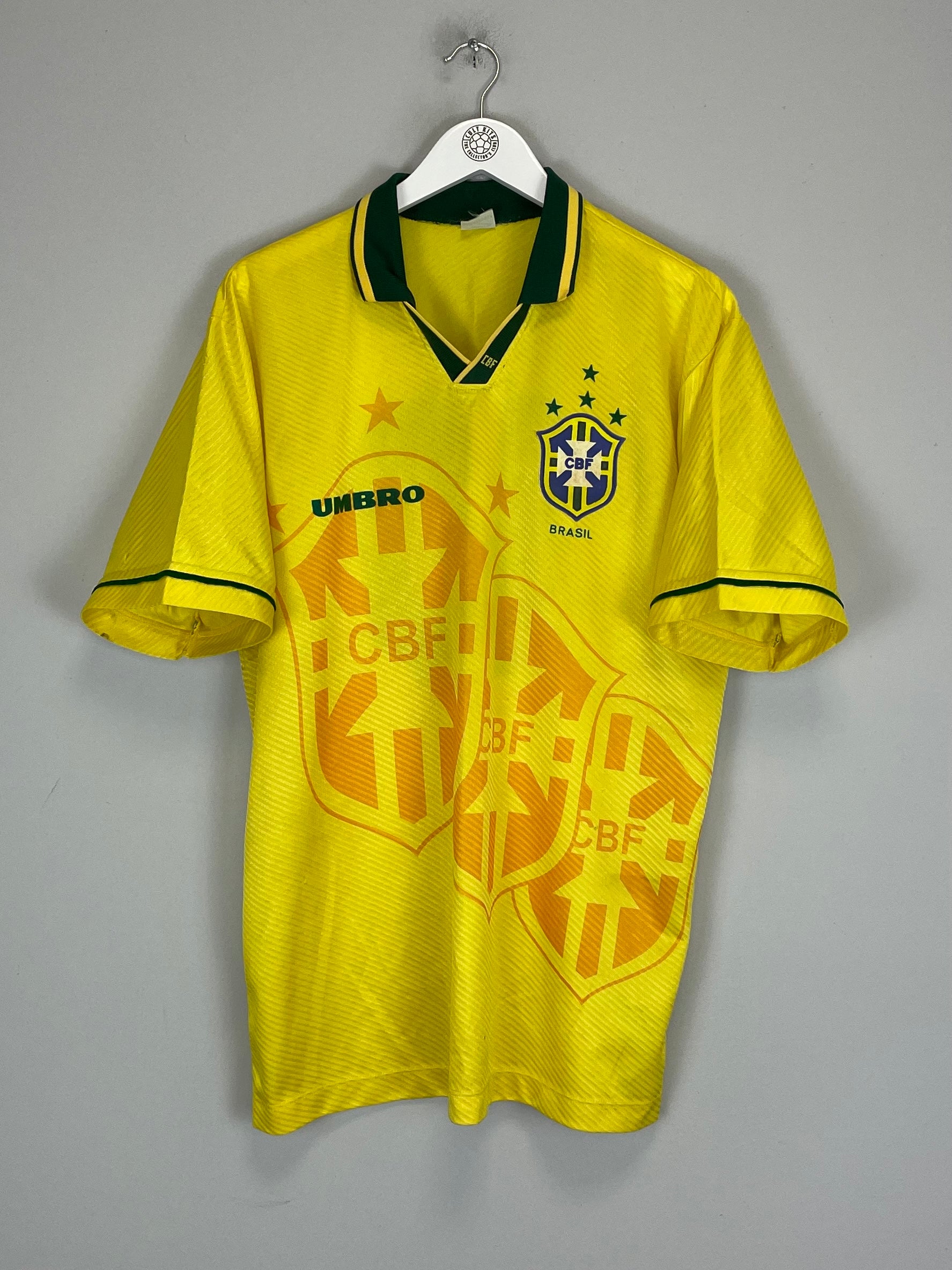 Shop 1994/95 BRAZIL #10 HOME SHIRT (XL) UMBRO, classic football shirts, vintage football shirts & retro soccer jerseys at Cult Kits
