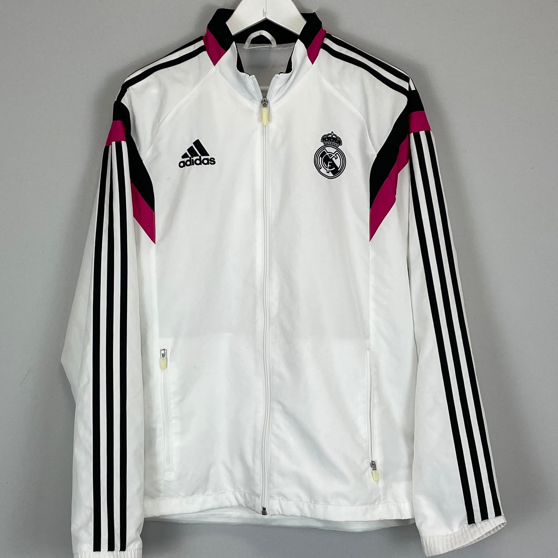 Shop 2014/15 REAL MADRID TRACK JACKET (L) ADIDAS, classic football shirts, vintage football shirts & retro soccer jerseys at Cult Kits