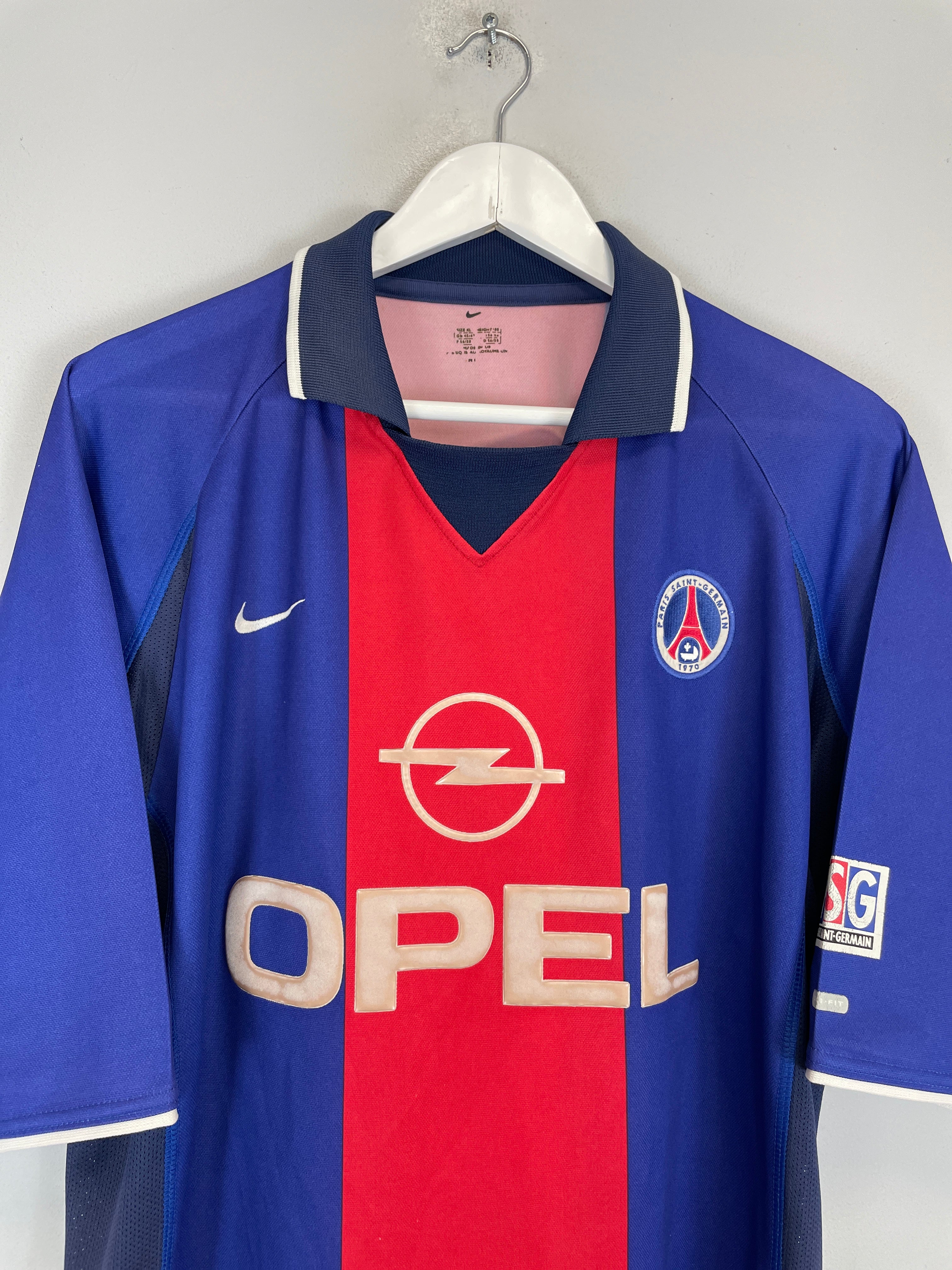 Shop 2000/01 PSG HOME SHIRT (XL) NIKE, classic football shirts, vintage football shirts & retro soccer jerseys at Cult Kits