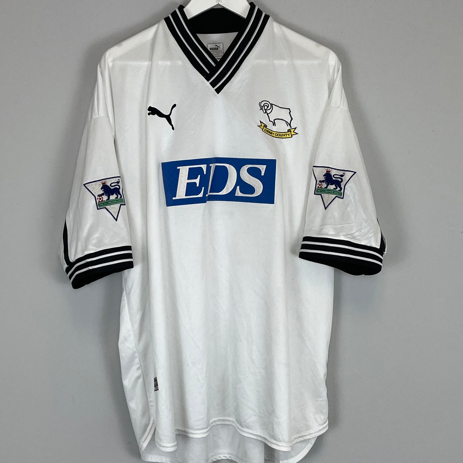 Shop 1999/01 DERBY COUNTY #25 HOME SHIRT (XL) PUMA, classic football shirts, vintage football shirts & retro soccer jerseys at Cult Kits