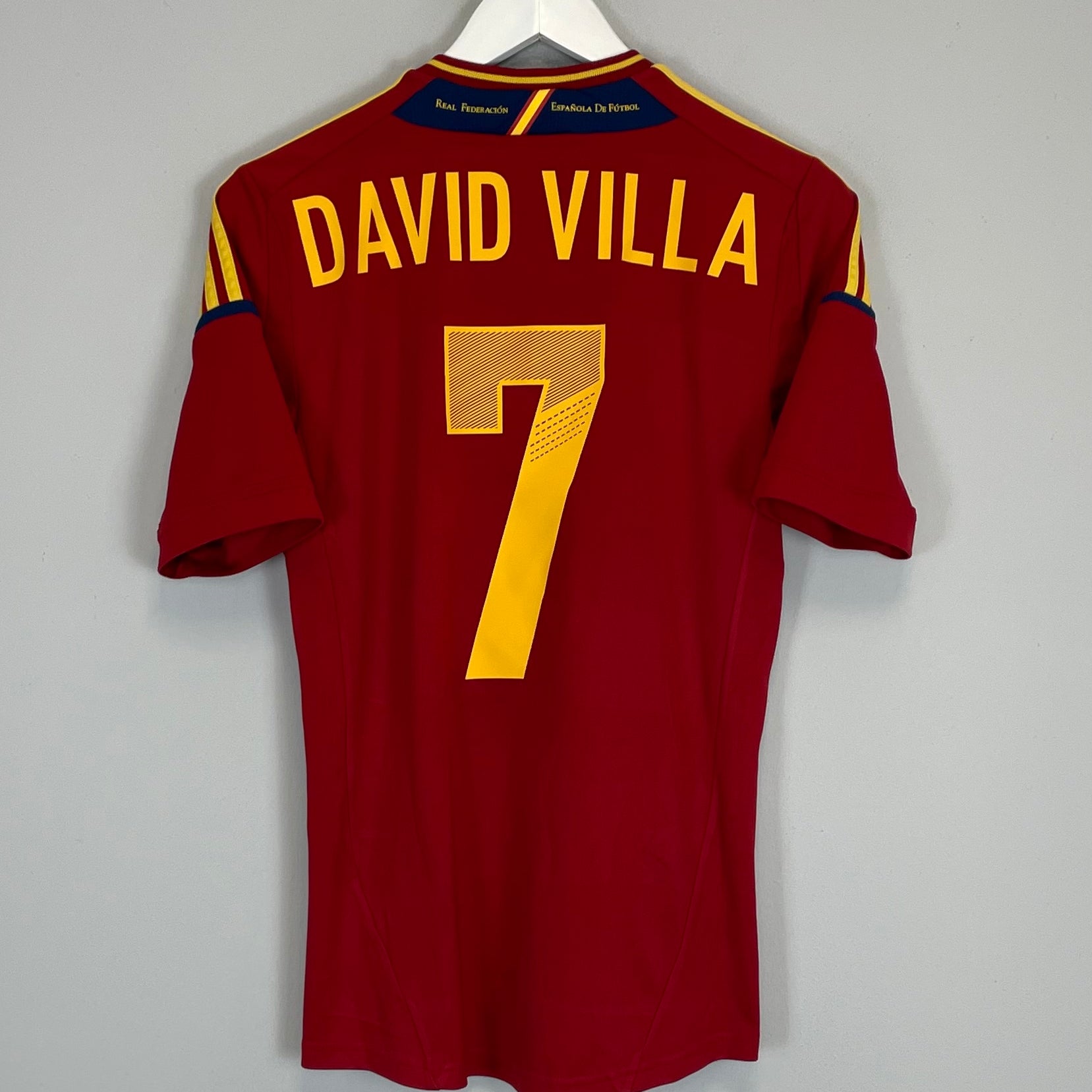 Shop 2011/12 SPAIN DAVID VILLA #7 HOME SHIRT (S) ADIDAS, classic football shirts, vintage football shirts & retro soccer jerseys at Cult Kits