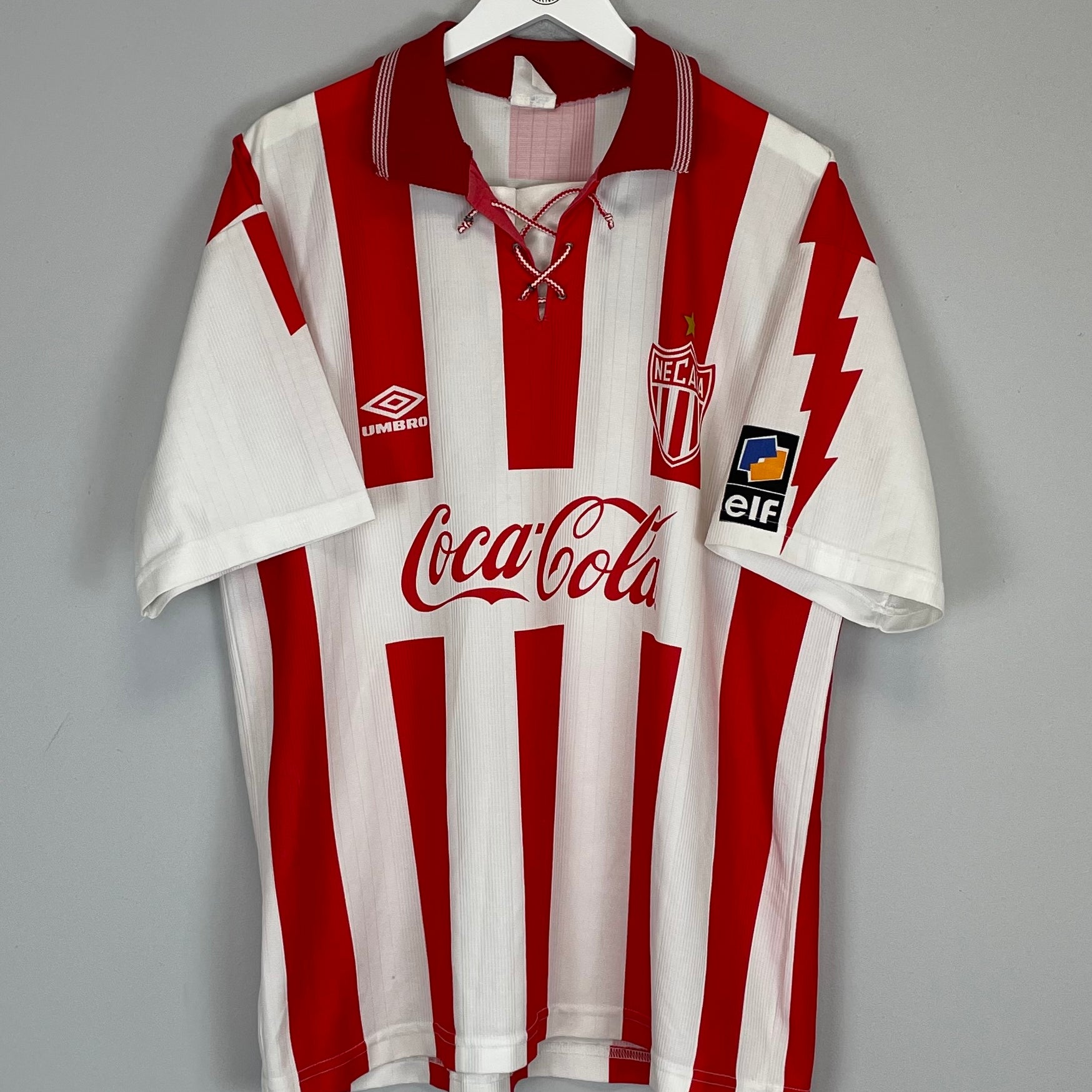 Shop 1995/96 NECAXA HOME SHIRT (XL) UMBRO, classic football shirts, vintage football shirts & retro soccer jerseys at Cult Kits