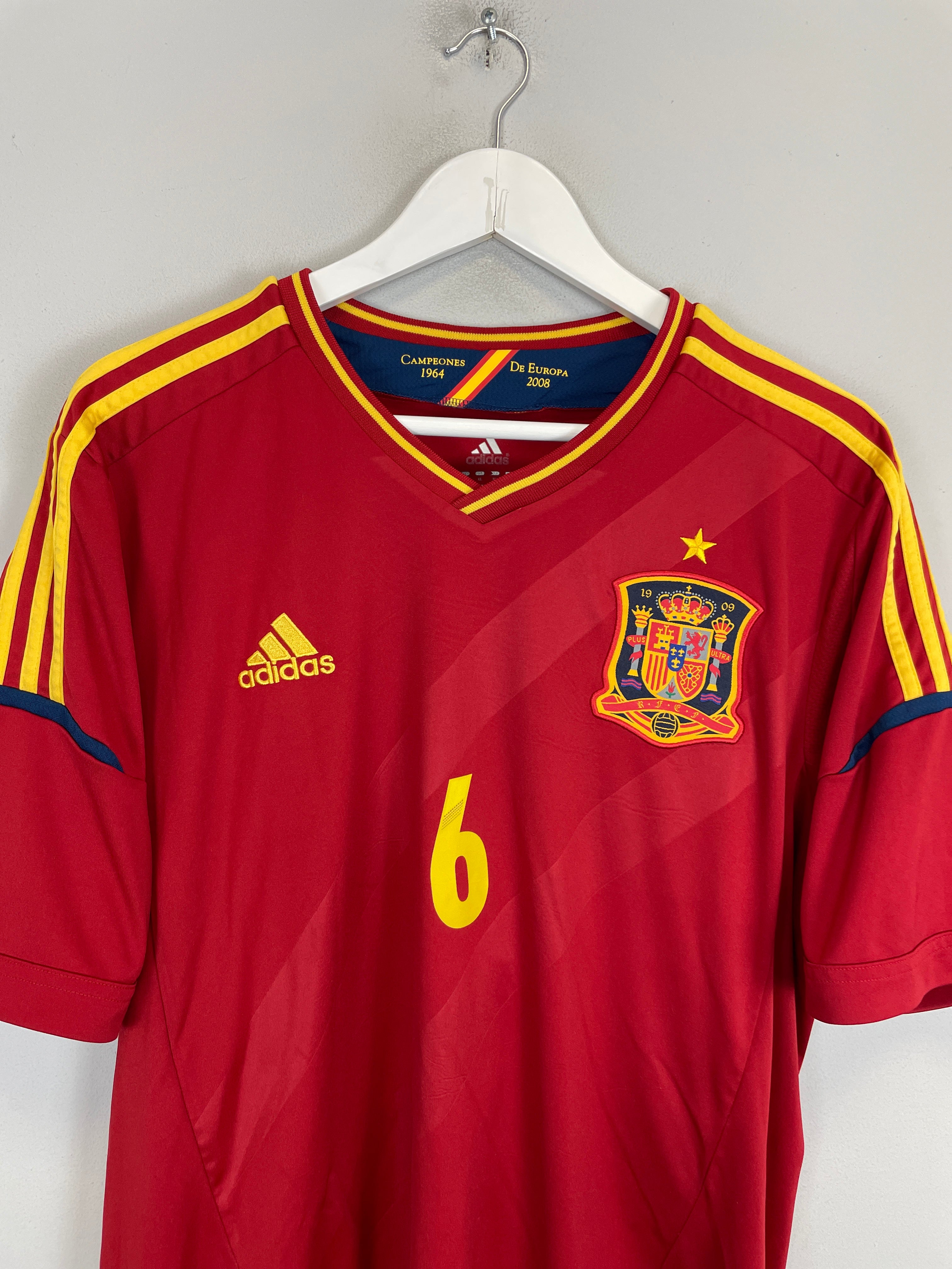 Shop 2011/13 SPAIN A.INIESTA #6 HOME SHIRT (XL) ADIDAS, classic football shirts, vintage football shirts & retro soccer jerseys at Cult Kits