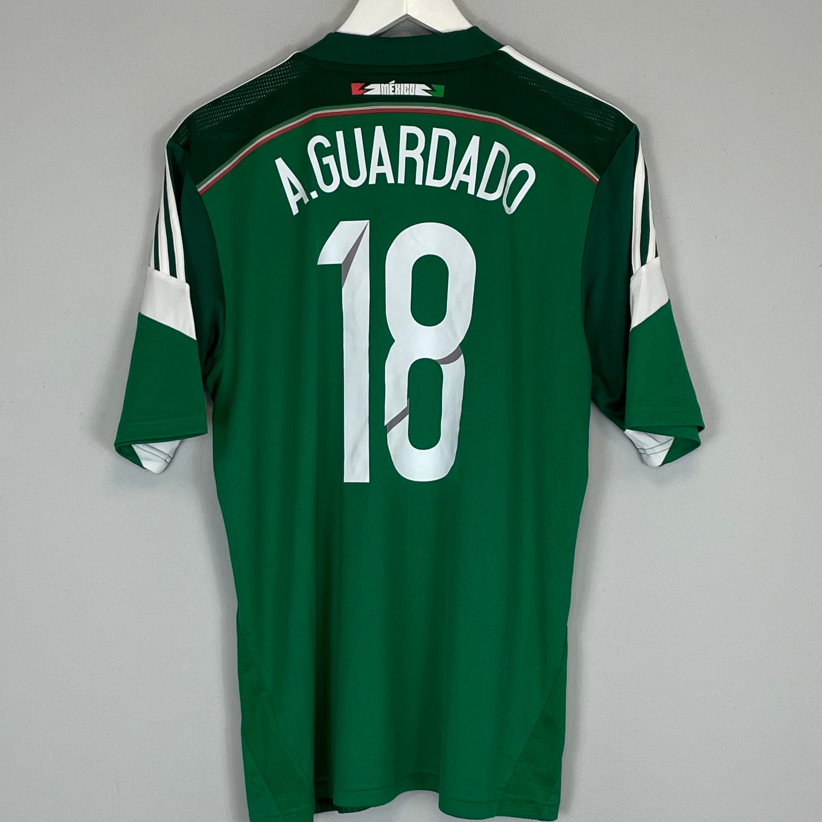 Shop 2014/15 MEXICO A.GUARDADO #18 HOME SHIRT (M) ADIDAS, classic football shirts, vintage football shirts & retro soccer jerseys at Cult Kits