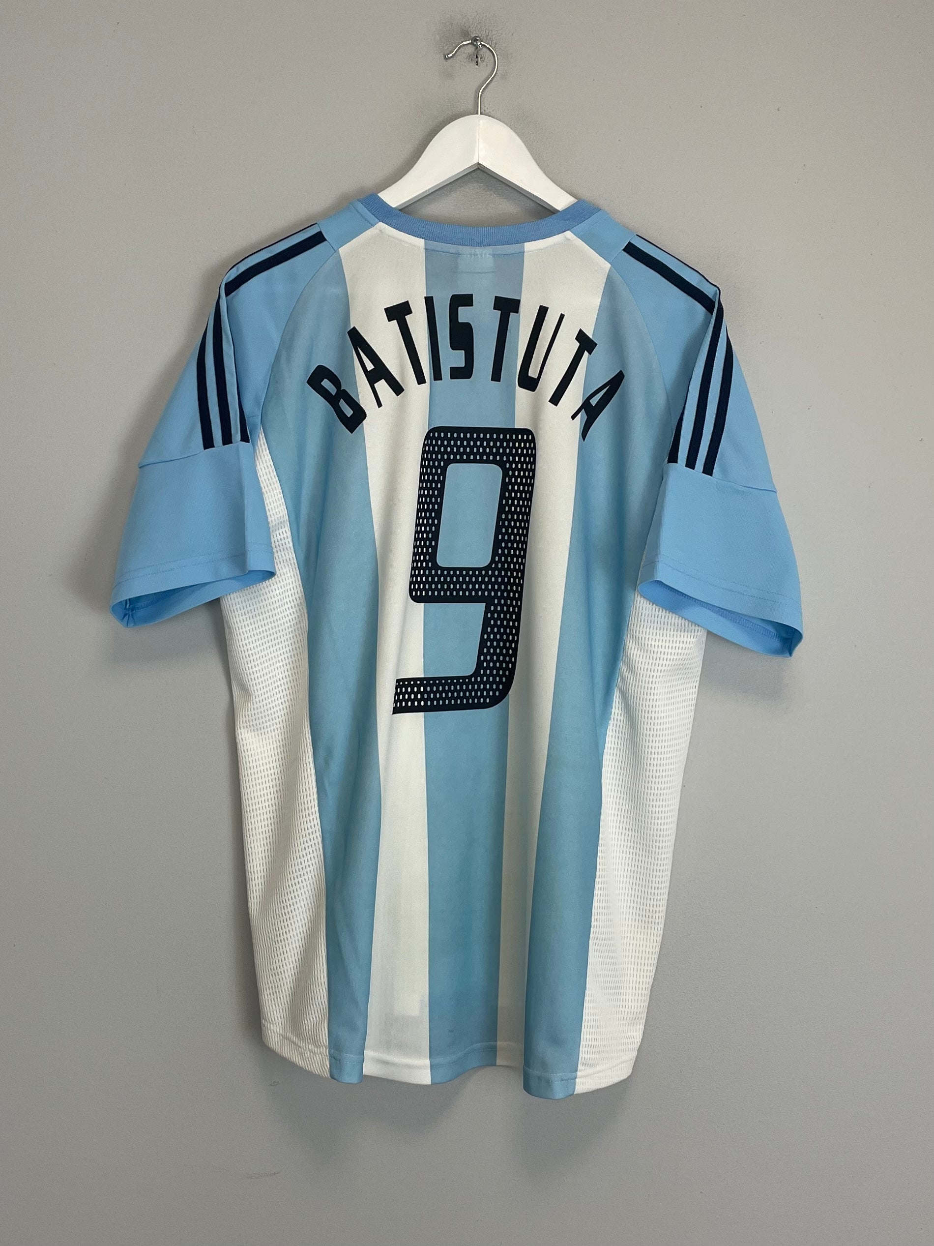 Shop 2002/04 ARGENTINA BATISTUTA #9 HOME SHIRT (L) ADIDAS, classic football shirts, vintage football shirts & retro soccer jerseys at Cult Kits
