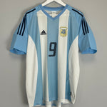 Shop 2002/04 ARGENTINA BATISTUTA #9 HOME SHIRT (L) ADIDAS, classic football shirts, vintage football shirts & retro soccer jerseys at Cult Kits
