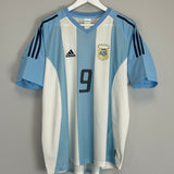 Shop 2002/04 ARGENTINA BATISTUTA #9 HOME SHIRT (L) ADIDAS, classic football shirts, vintage football shirts & retro soccer jerseys at Cult Kits