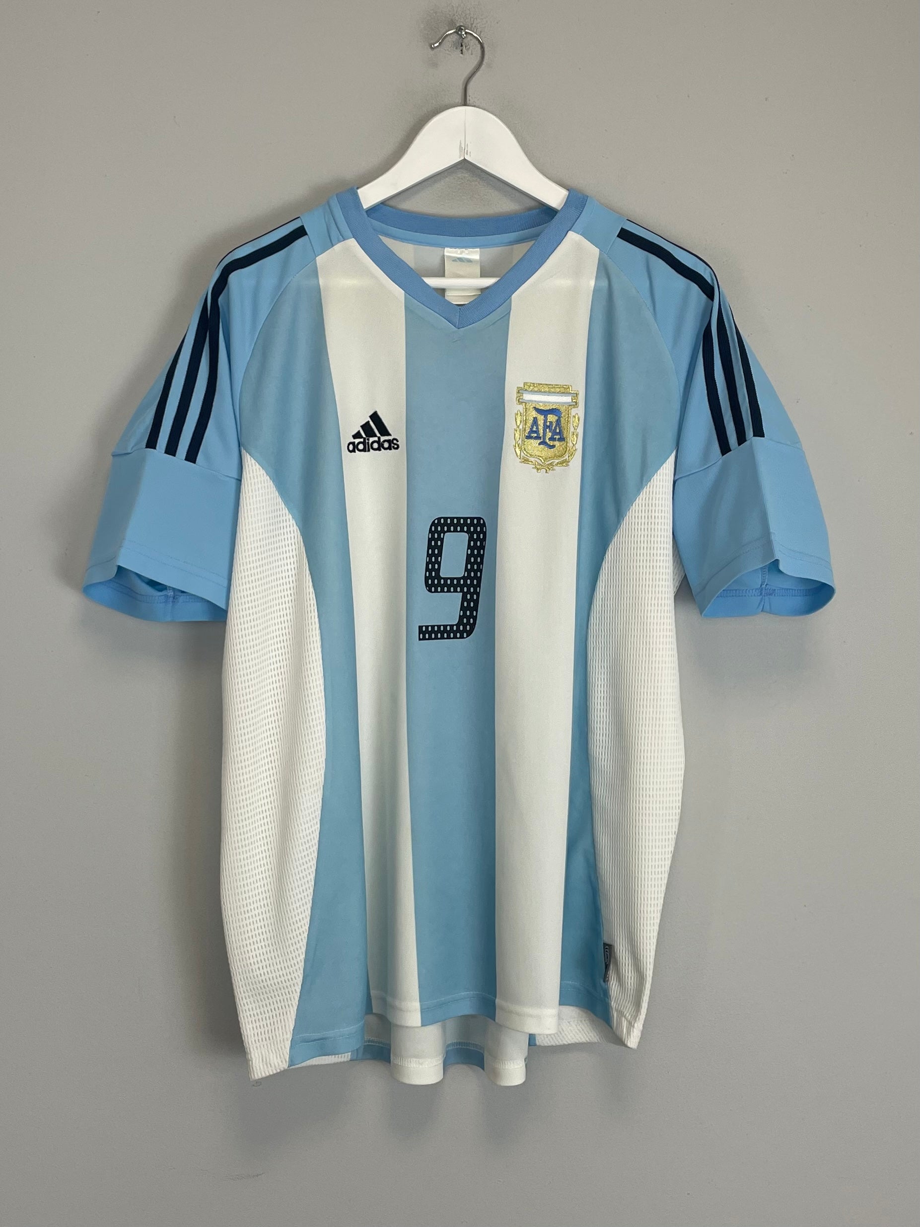 Shop 2002/04 ARGENTINA BATISTUTA #9 HOME SHIRT (L) ADIDAS, classic football shirts, vintage football shirts & retro soccer jerseys at Cult Kits