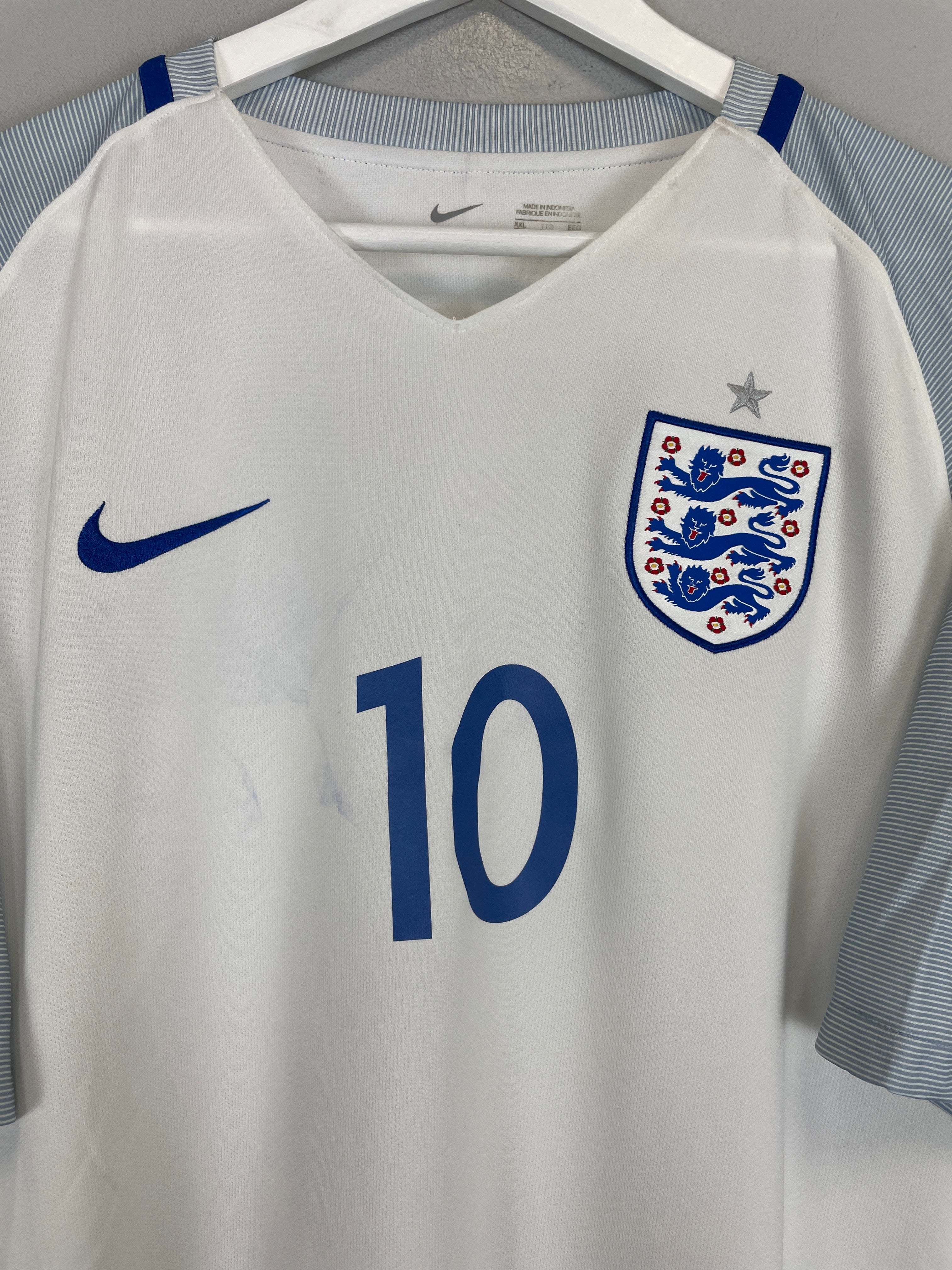 Shop 2016/17 ENGLAND ROONEY #10 HOME SHIRT (XXL) NIKE, classic football shirts, vintage football shirts & retro soccer jerseys at Cult Kits