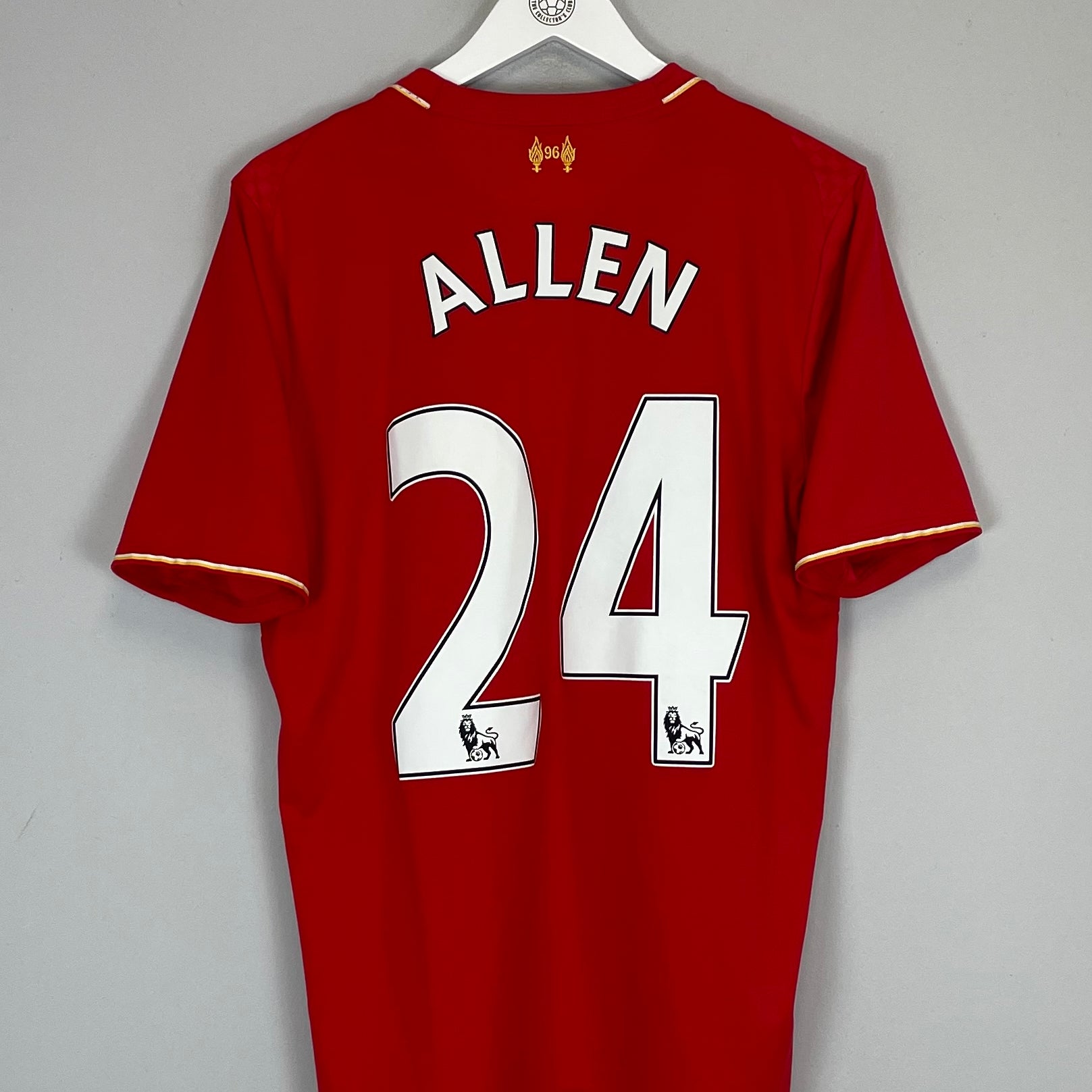 Shop 2015/16 LIVERPOOL ALLEN #24 HOME SHIRT (M) NEW BALANCE, classic football shirts, vintage football shirts & retro soccer jerseys at Cult Kits