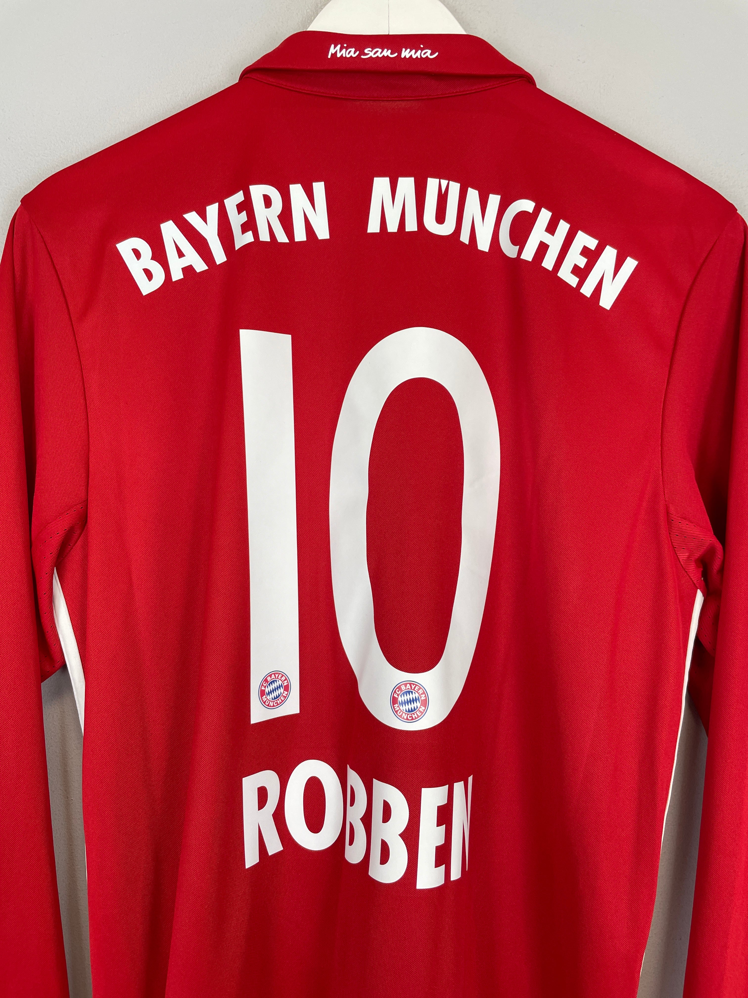 Shop 2016/17 BAYERN MUNICH ROBBEN #10 L/S HOME SHIRT (M) ADIDAS, classic football shirts, vintage football shirts & retro soccer jerseys at Cult Kits