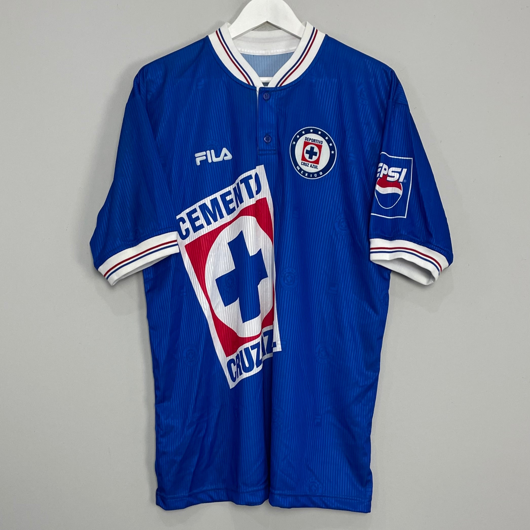 Shop 1998/99 CRUZ AZUL *MINT* HOME SHIRT (XL) FILA, classic football shirts, vintage football shirts & retro soccer jerseys at Cult Kits