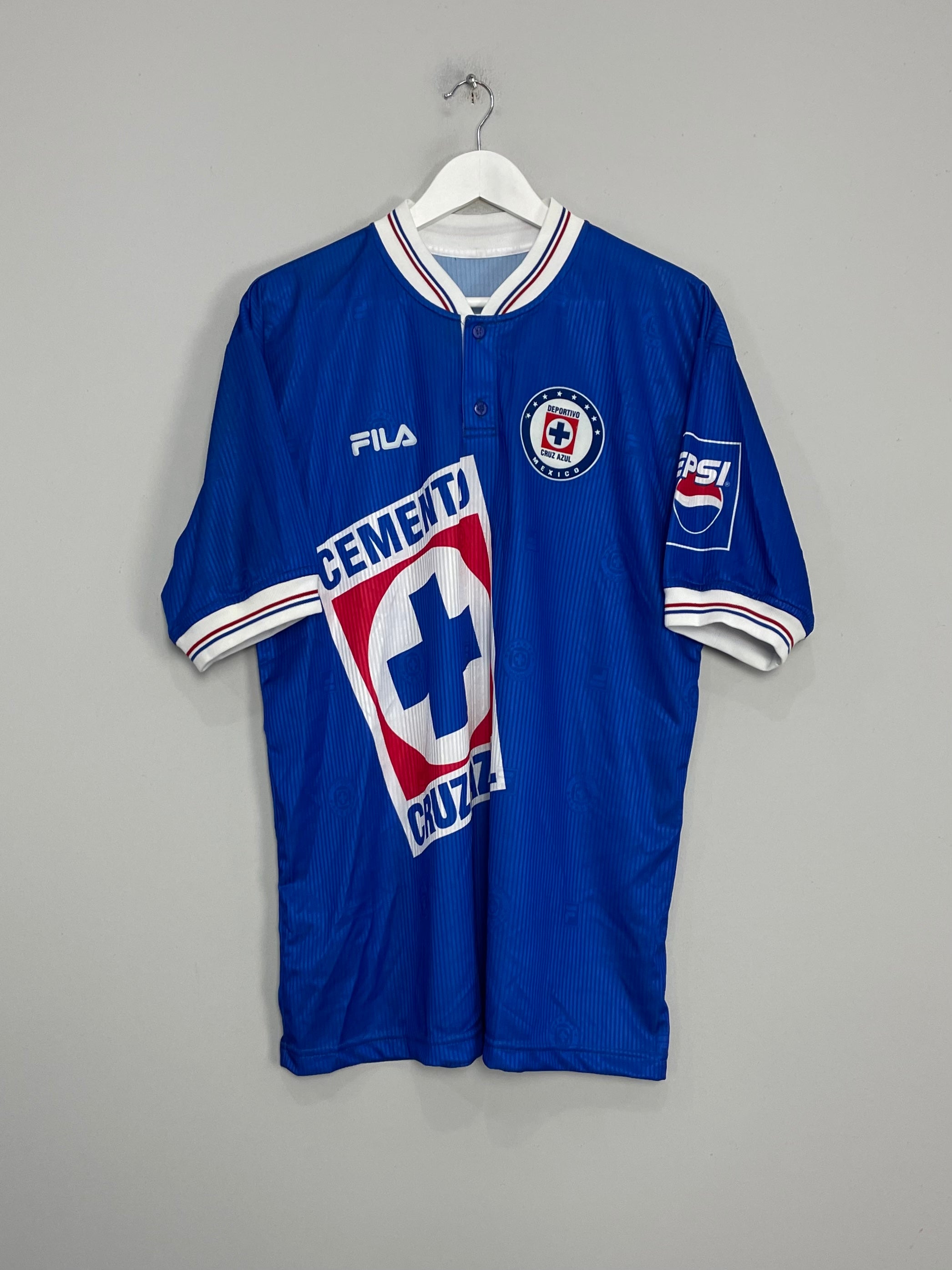 Shop 1998/99 CRUZ AZUL *MINT* HOME SHIRT (XL) FILA, classic football shirts, vintage football shirts & retro soccer jerseys at Cult Kits