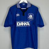 Shop 1995/97 EVERTON HOME SHIRT (M) UMBRO, classic football shirts, vintage football shirts & retro soccer jerseys at Cult Kits