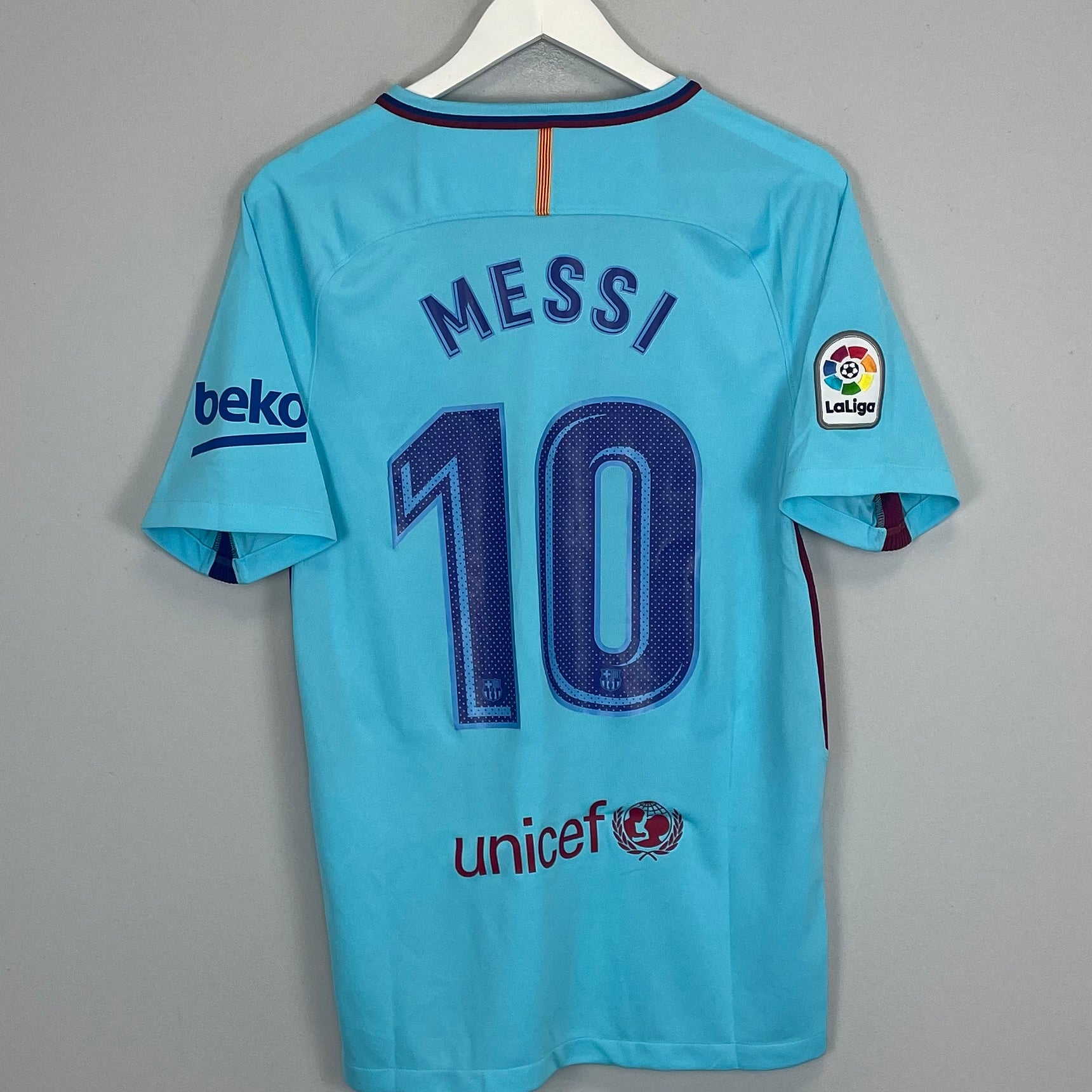 Shop 2017/18 BARCELONA MESSI #10 AWAY SHIRT (S) NIKE, classic football shirts, vintage football shirts & retro soccer jerseys at Cult Kits
