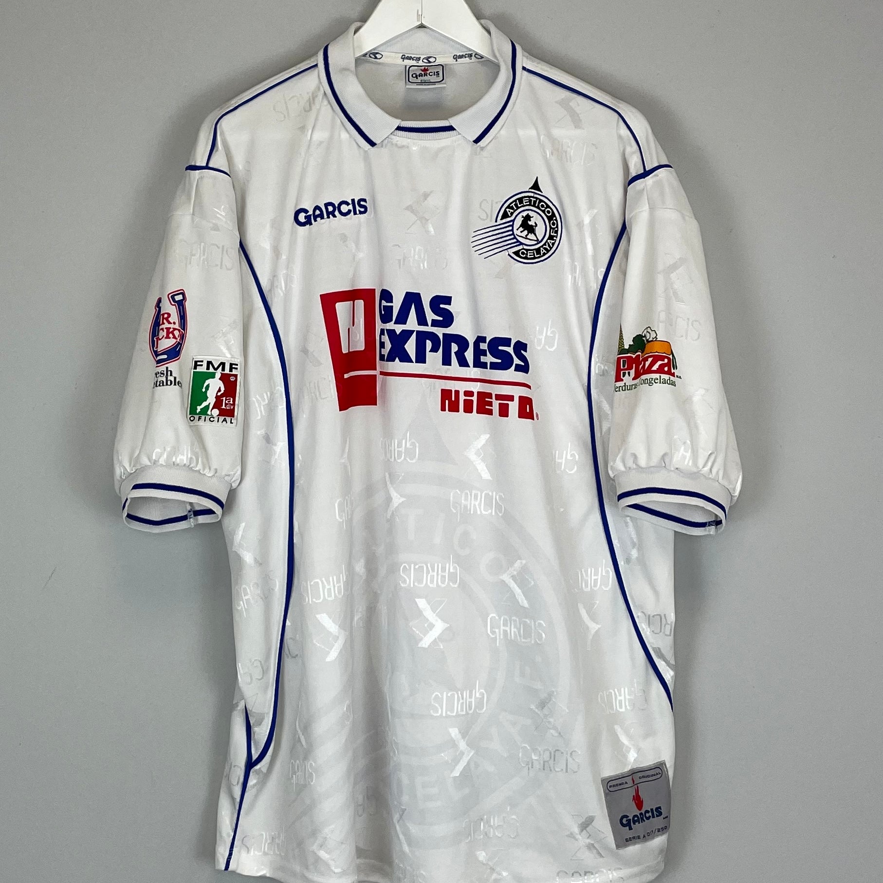 Shop 1999/00 ATLETICO CELAYA HOME SHIRT (XL) GARCIS, classic football shirts, vintage football shirts & retro soccer jerseys at Cult Kits