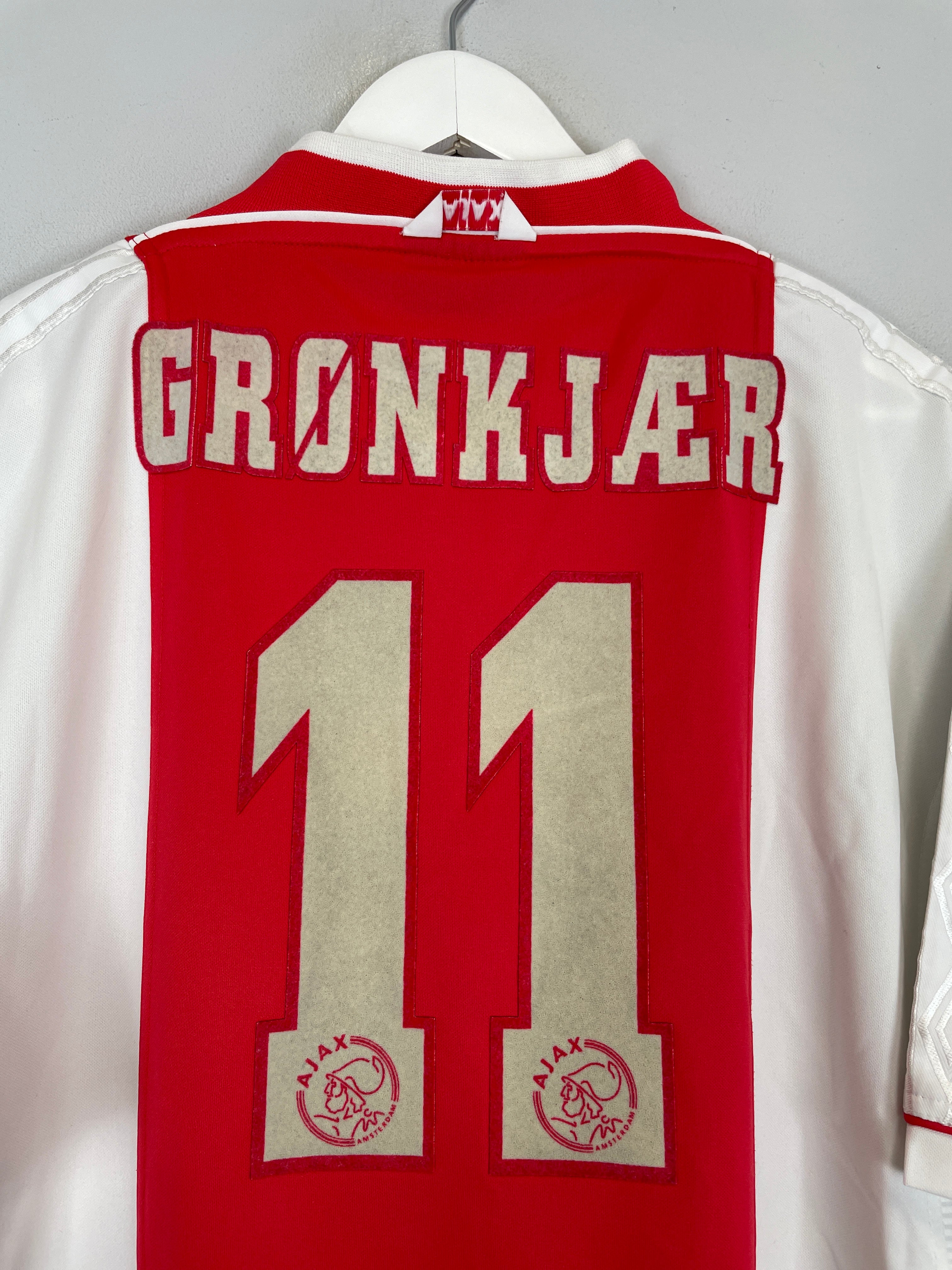Shop 1999/00 AJAX GRONKJAER #11 HOME SHIRT (XXL) UMBRO, classic football shirts, vintage football shirts & retro soccer jerseys at Cult Kits