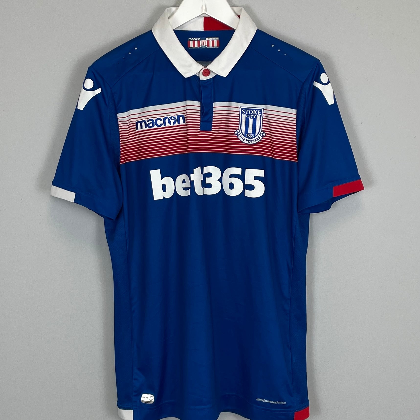 Shop 2017/18 STOKE CITY AWAY SHIRT (L) MACRON, classic football shirts, vintage football shirts & retro soccer jerseys at Cult Kits