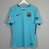 Shop 2017/18 BARCELONA MESSI #10 AWAY SHIRT (M) NIKE, classic football shirts, vintage football shirts & retro soccer jerseys at Cult Kits