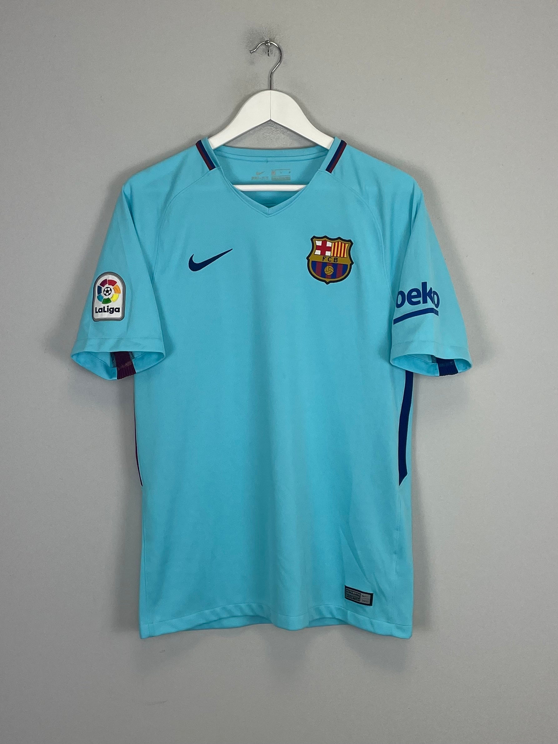 Shop 2017/18 BARCELONA MESSI #10 AWAY SHIRT (M) NIKE, classic football shirts, vintage football shirts & retro soccer jerseys at Cult Kits
