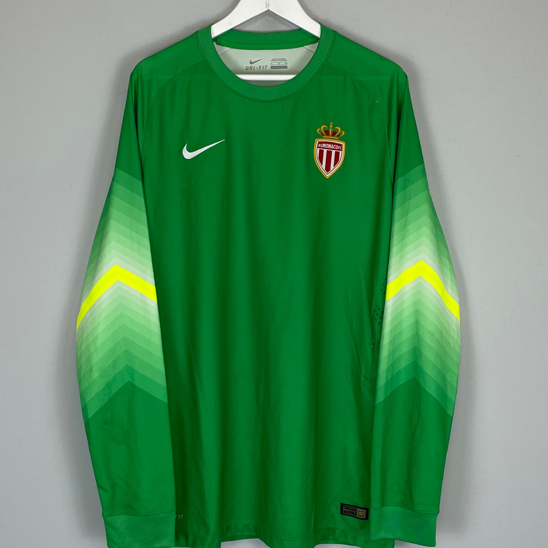 Shop 2014/15 MONACO *PLAYER ISSUE* GK SHIRT (XL) NIKE, classic football shirts, vintage football shirts & retro soccer jerseys at Cult Kits