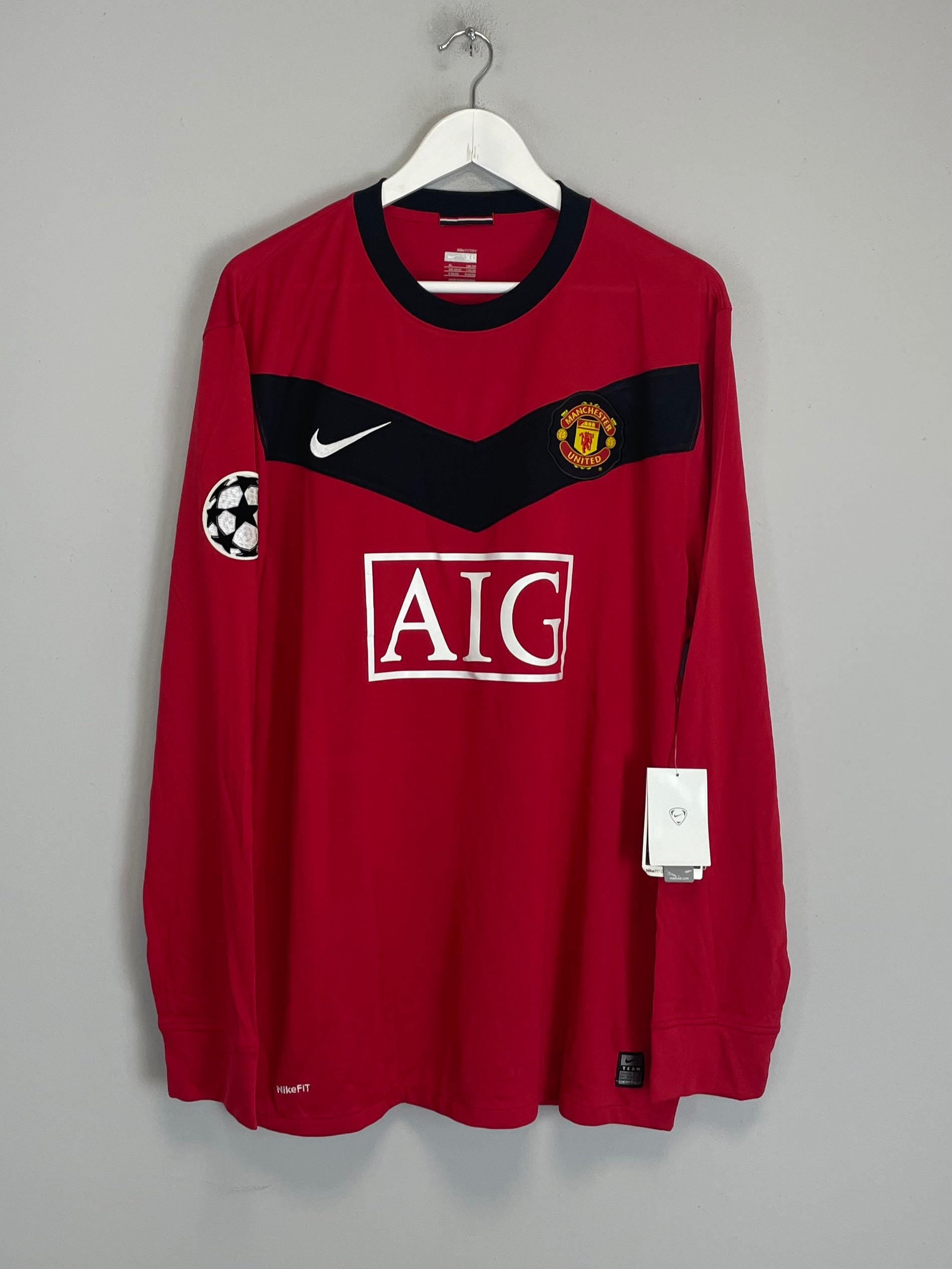 Shop 2009/10 MANCHESTER UNITED SCHOLES #18 C/L L/S *BNWT* HOME SHIRT (XL) NIKE, classic football shirts, vintage football shirts & retro soccer jerseys at Cult Kits