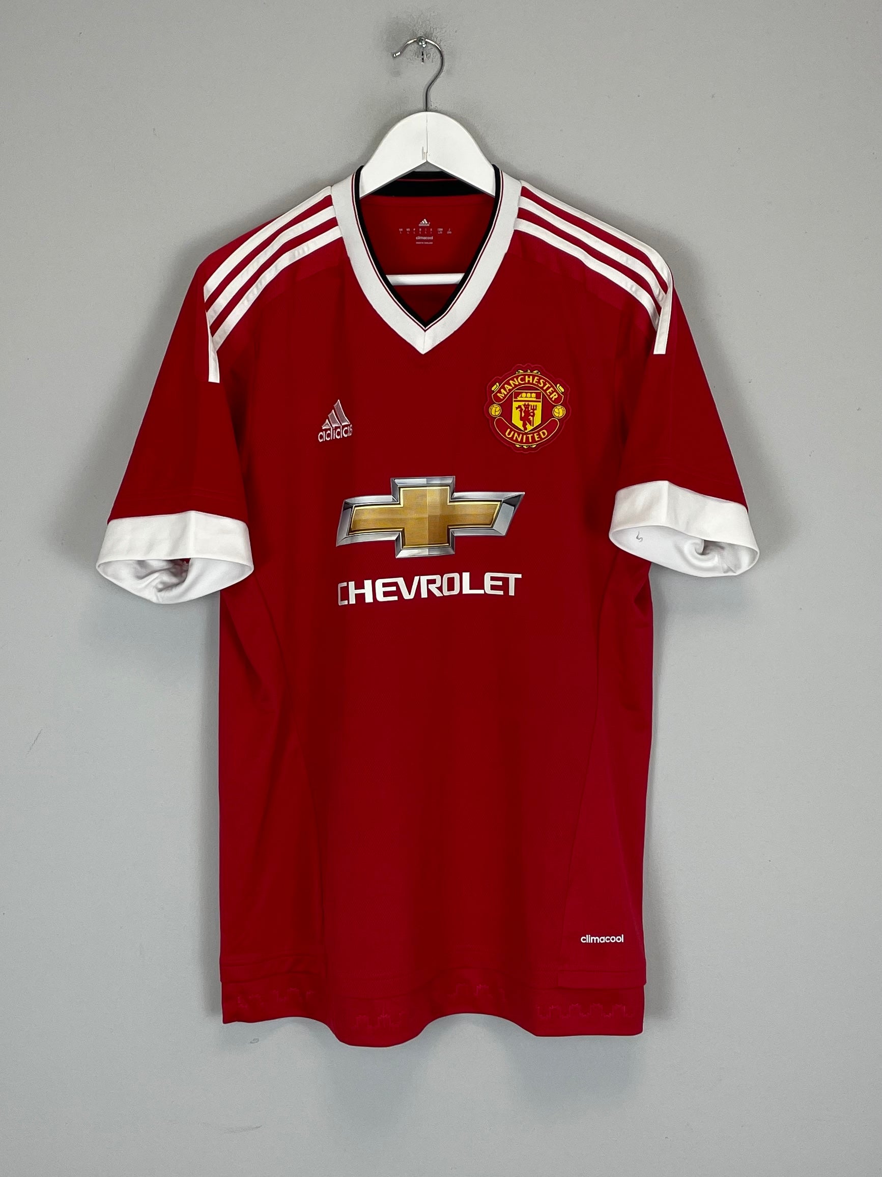 Shop 2015/16 MANCHESTER UNITED HOME SHIRT (L) ADIDAS, classic football shirts, vintage football shirts & retro soccer jerseys at Cult Kits