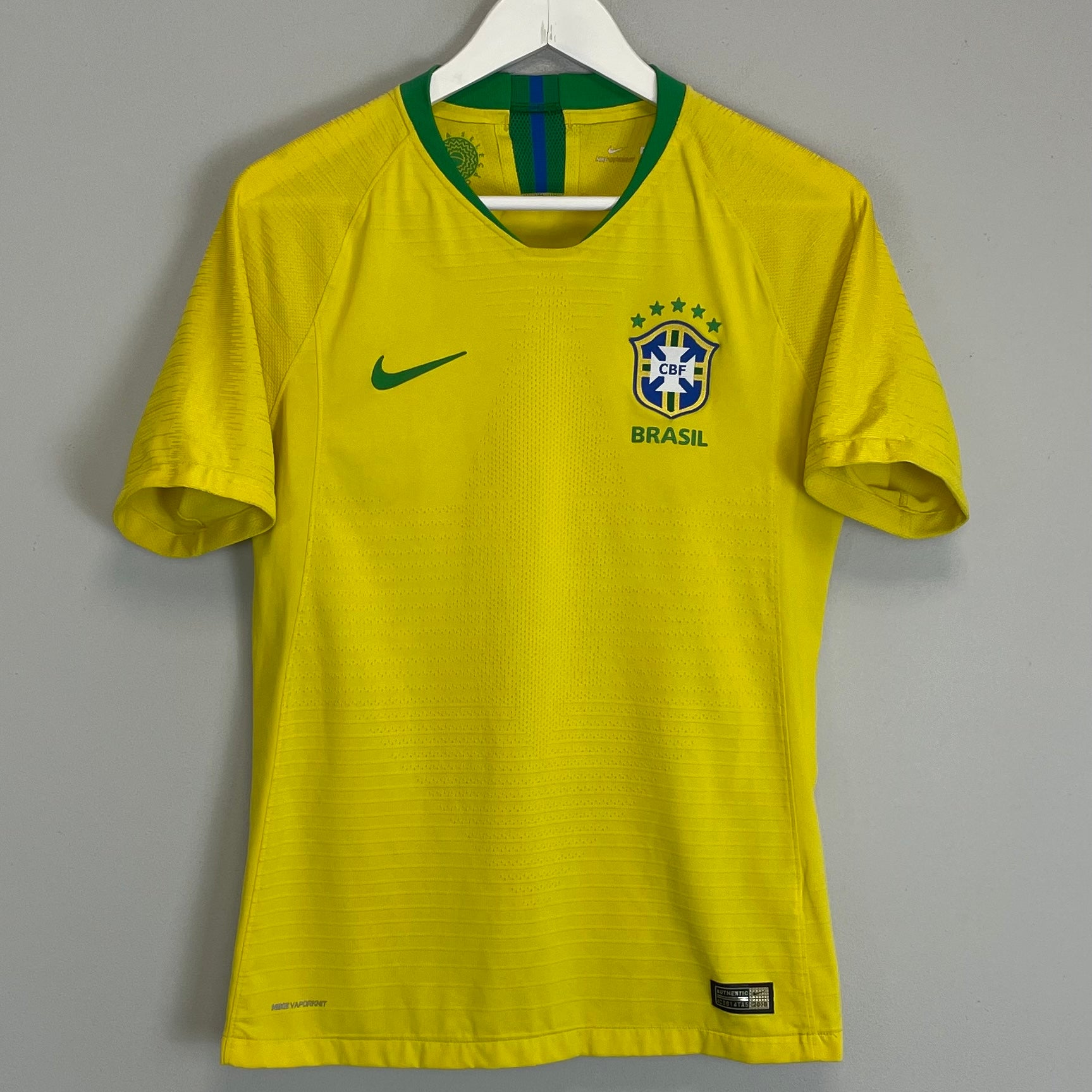Shop 2018/19 BRAZIL AUTHENTIC HOME SHIRT (S) NIKE, classic football shirts, vintage football shirts & retro soccer jerseys at Cult Kits