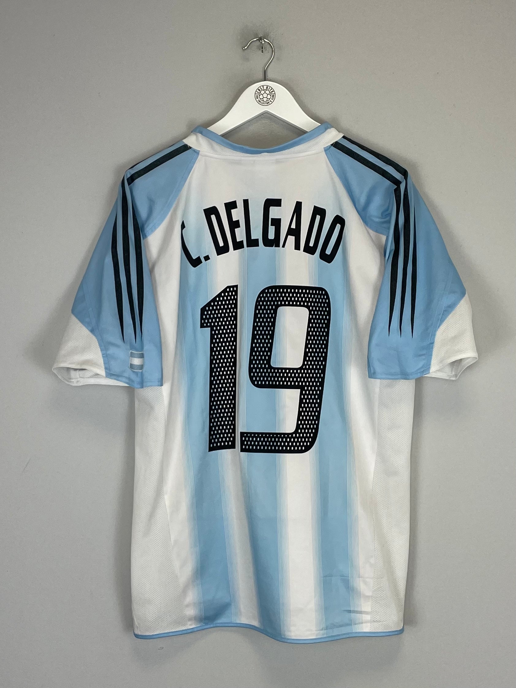 Shop 2004/05 ARGENTINA C.DELGADO #19 HOME SHIRT (M) ADIDAS, classic football shirts, vintage football shirts & retro soccer jerseys at Cult Kits
