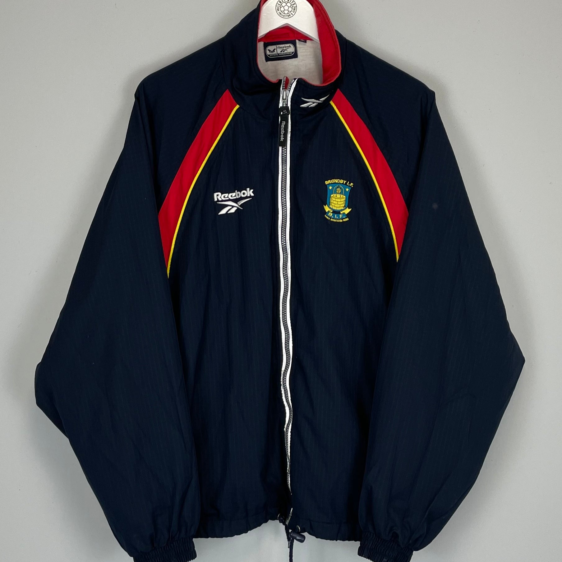 Shop 1997/98 BRONDBY TRACK JACKET (XL) REEBOK, classic football shirts, vintage football shirts & retro soccer jerseys at Cult Kits