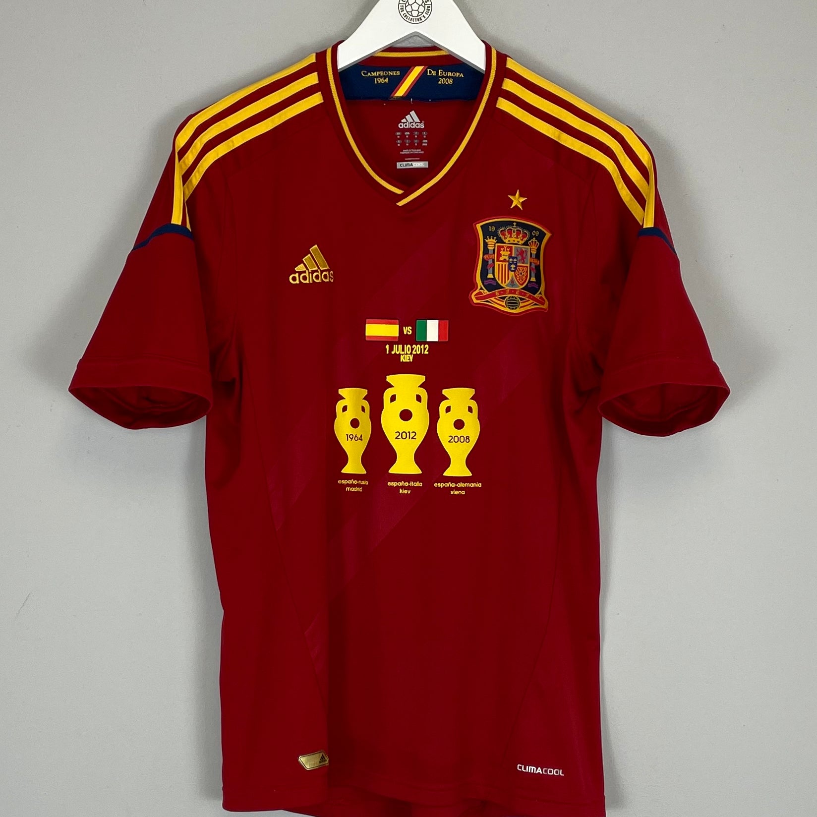 Shop 2012 SPAIN EURO FINAL SHIRT (M) ADIDAS, classic football shirts, vintage football shirts & retro soccer jerseys at Cult Kits