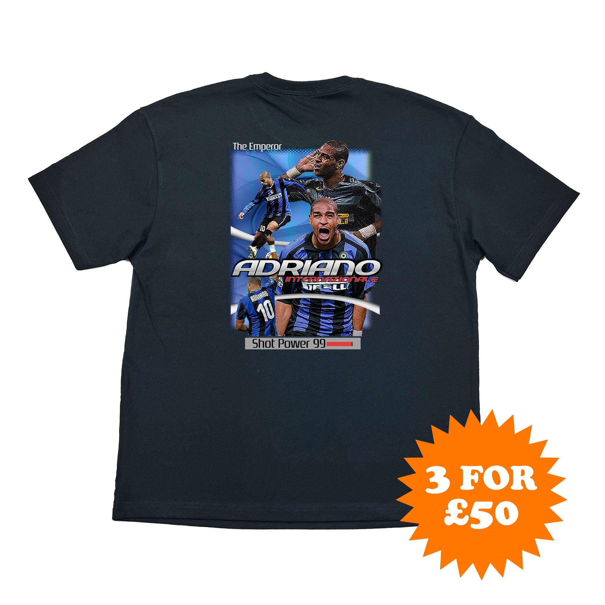 Black Inter Milan Adriano PES inspired bootleg t-shirt at cult kits