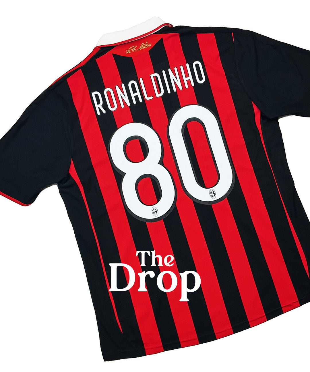 cult kits | new in collection , new shirts every day , classic retro , vintage , football shirts , soccer jersey , authentic football shirts , authentic soccer jerseys , multiple shirts , AC Milan , adidas , home shirt , Ronaldinho 80